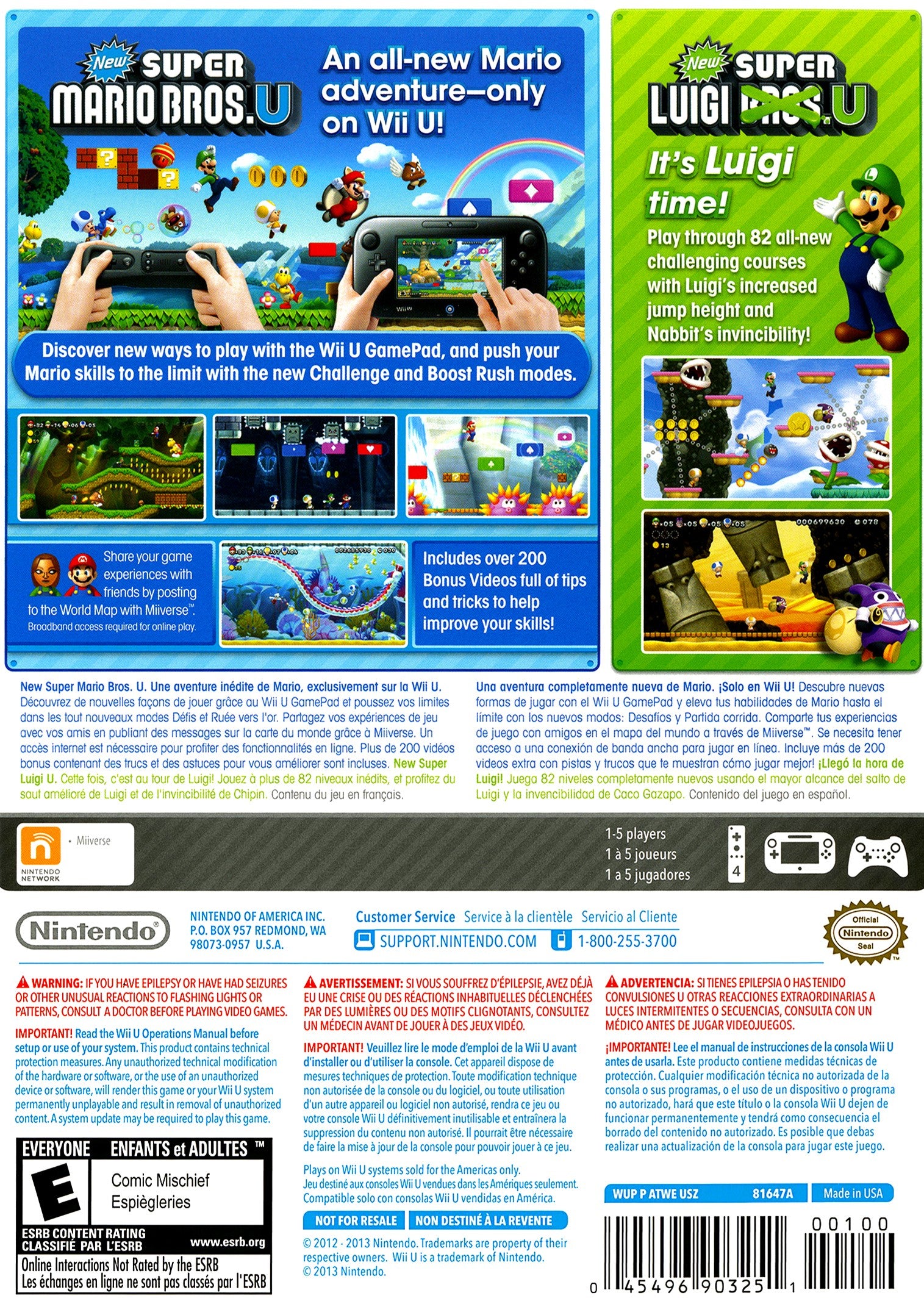 New Super Mario Bros. U + New Super Luigi U Wii U - Video Game - Used - CaveGamers - Image 2