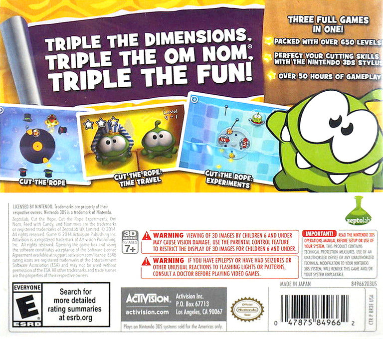 Cut The Rope: Triple Treat 3DS - Video Game - Used - CaveGamers - Image 2