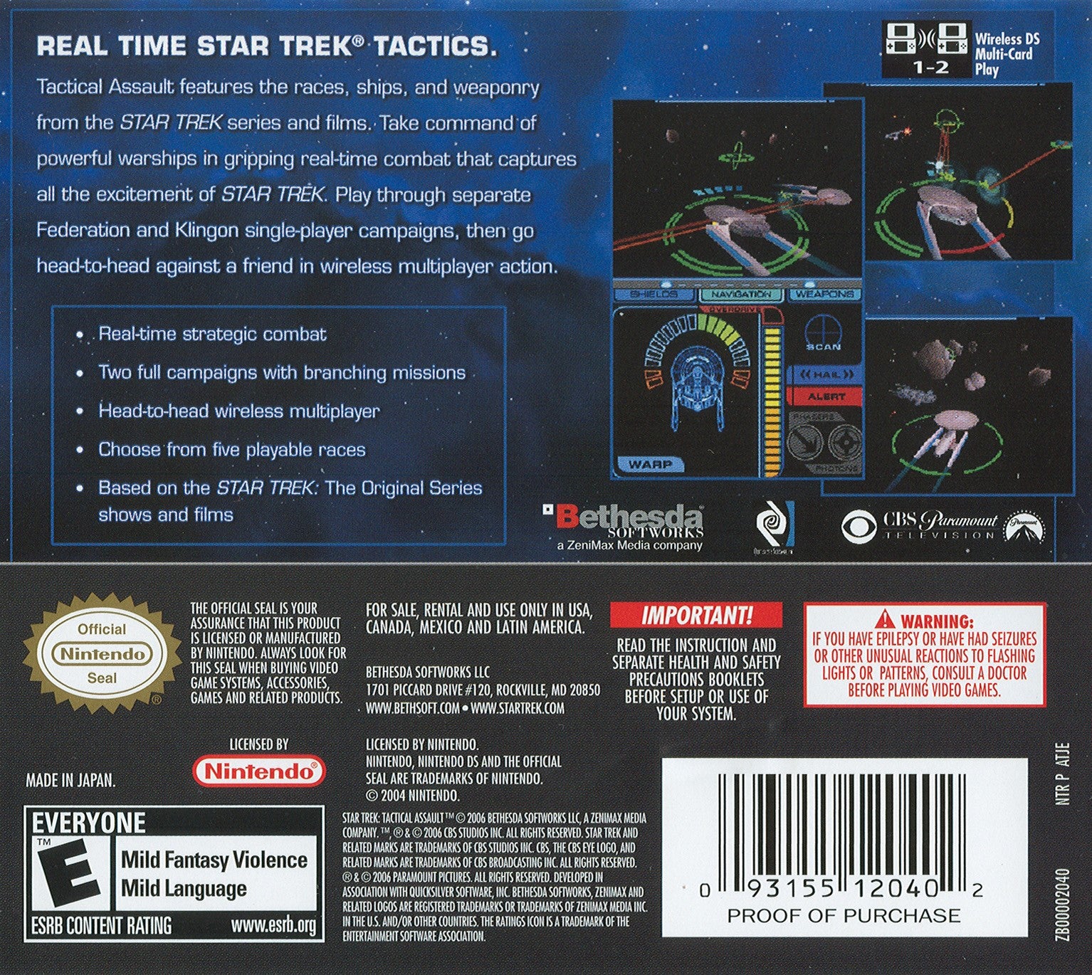 Star Trek Tactical Assault DS - Video Game - Used - CaveGamers - Image 2