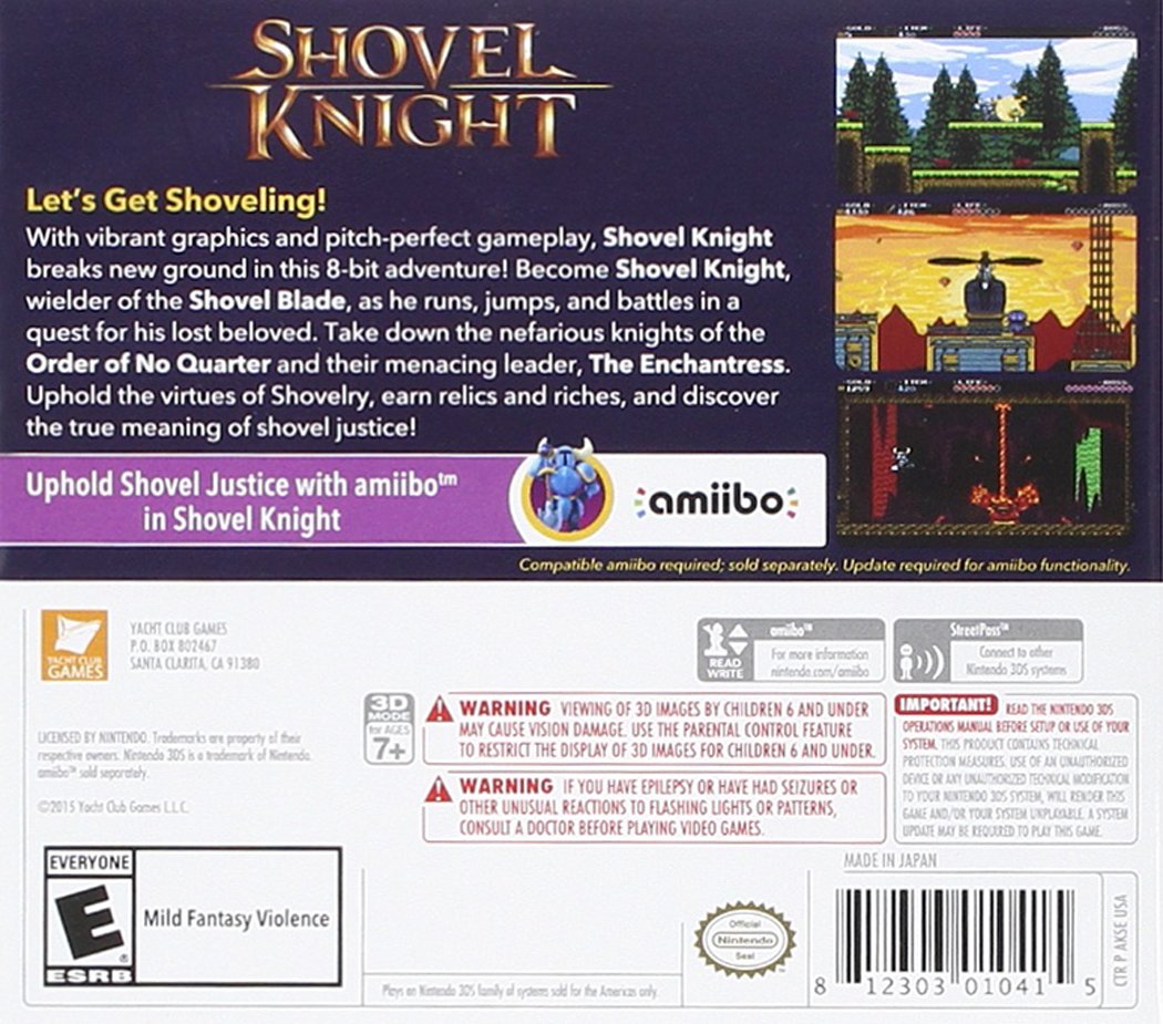 Shovel Knight 3DS - Video Game - Used - CaveGamers - Image 2