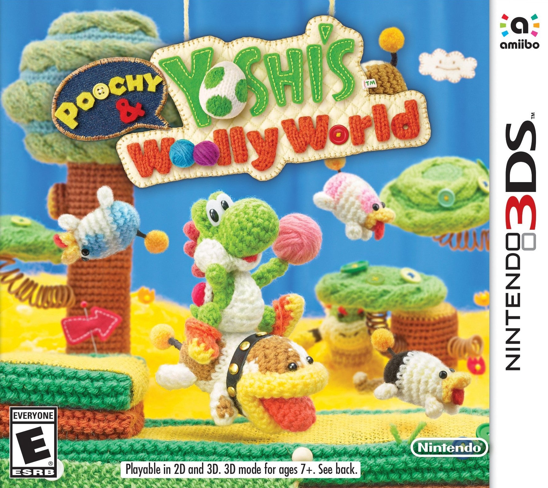 Poochy & Yoshi's Woolly World 3DS - Video Game - Used - CaveGamers