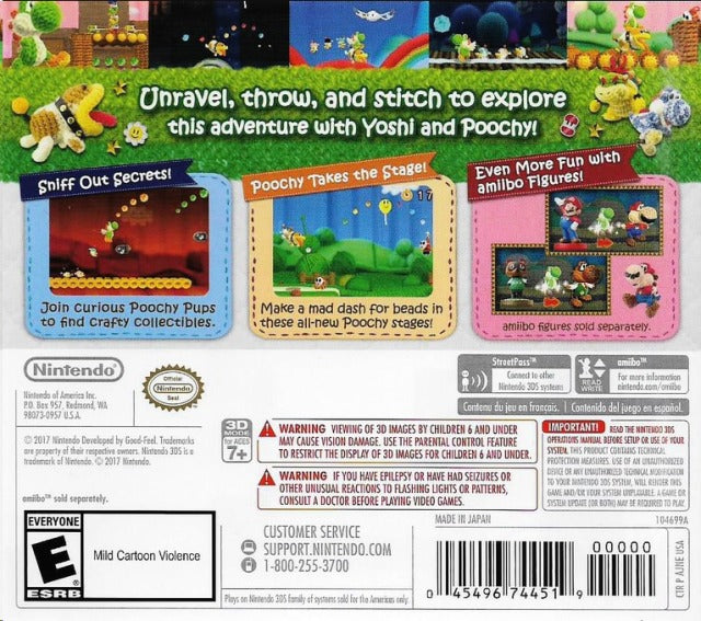 Poochy & Yoshi's Woolly World 3DS - Video Game - Used - CaveGamers - Image 2
