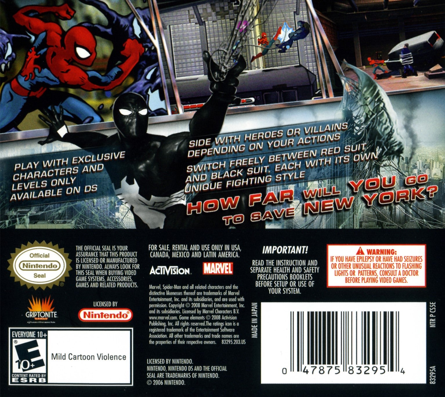 Spider-Man: Web of Shadows DS - Video Game - Used - CaveGamers - Image 2
