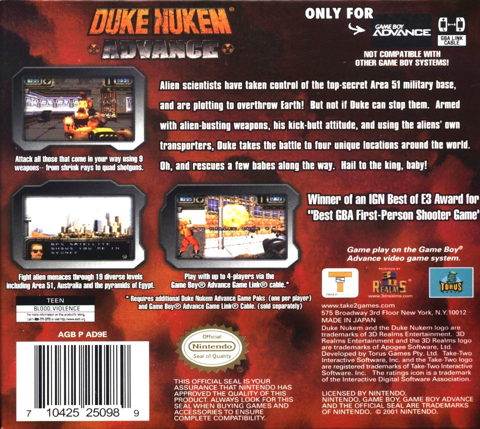 Duke Nukem Advance Game Boy Advance - Video Game - Used - CaveGamers - Image 2