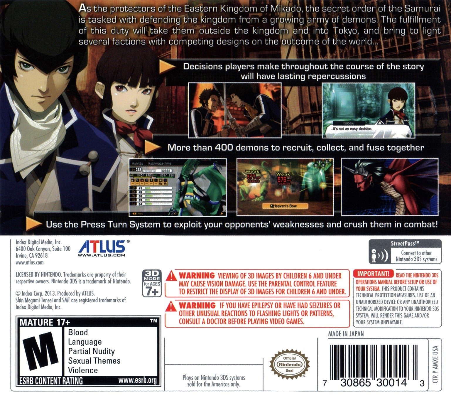 Shin Megami Tensei IV 3DS - Video Game - Used - CaveGamers - Image 2