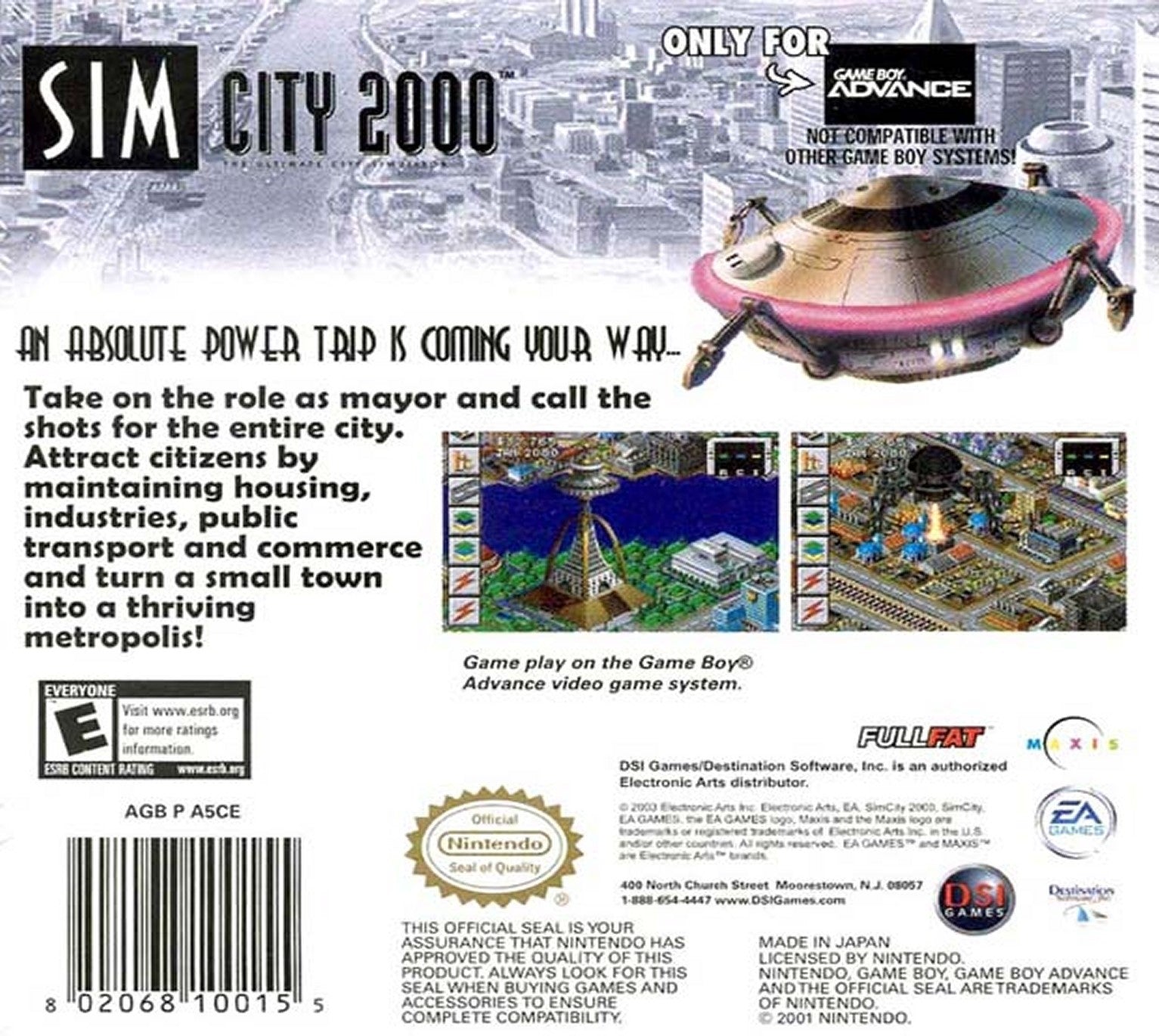 Sim City 2000 Game Boy Advance - Video Game - Used - CaveGamers - Image 2