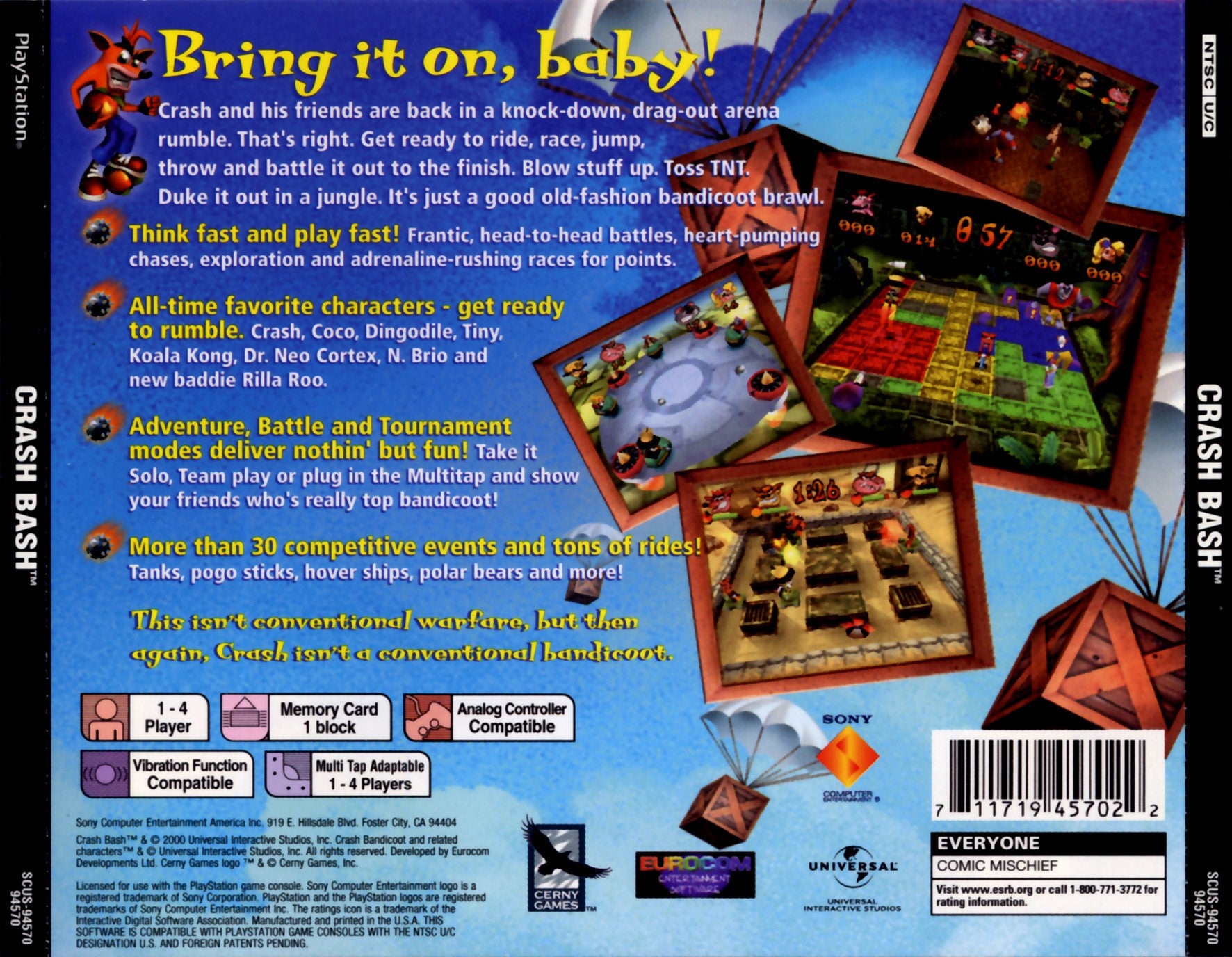 Crash Bash Playstation - Video Game - Used - CaveGamers - Image 2