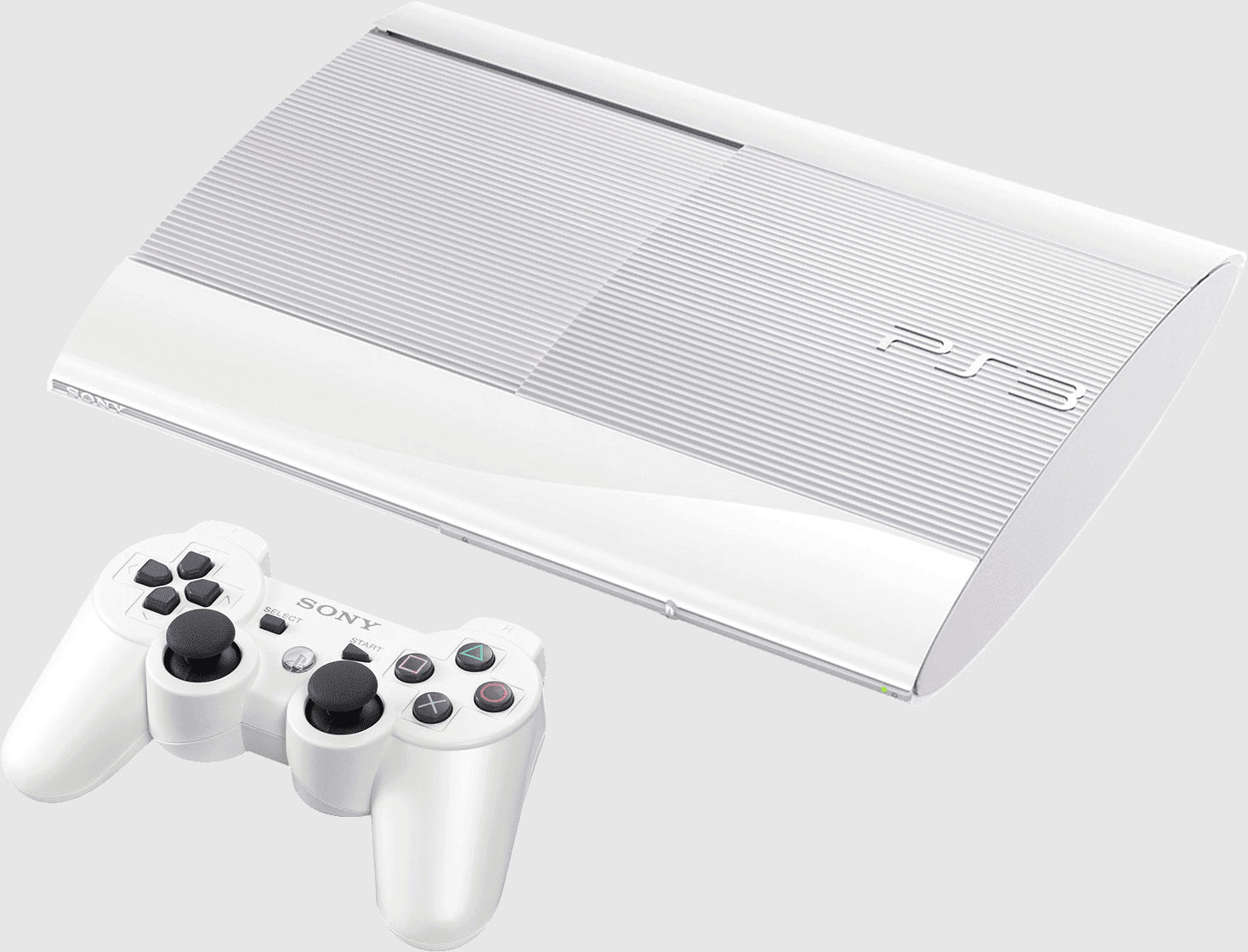 PlayStation 3 Super Slim 500GB Console - White 4001C PS3 - Video Game System - Used - CaveGamers