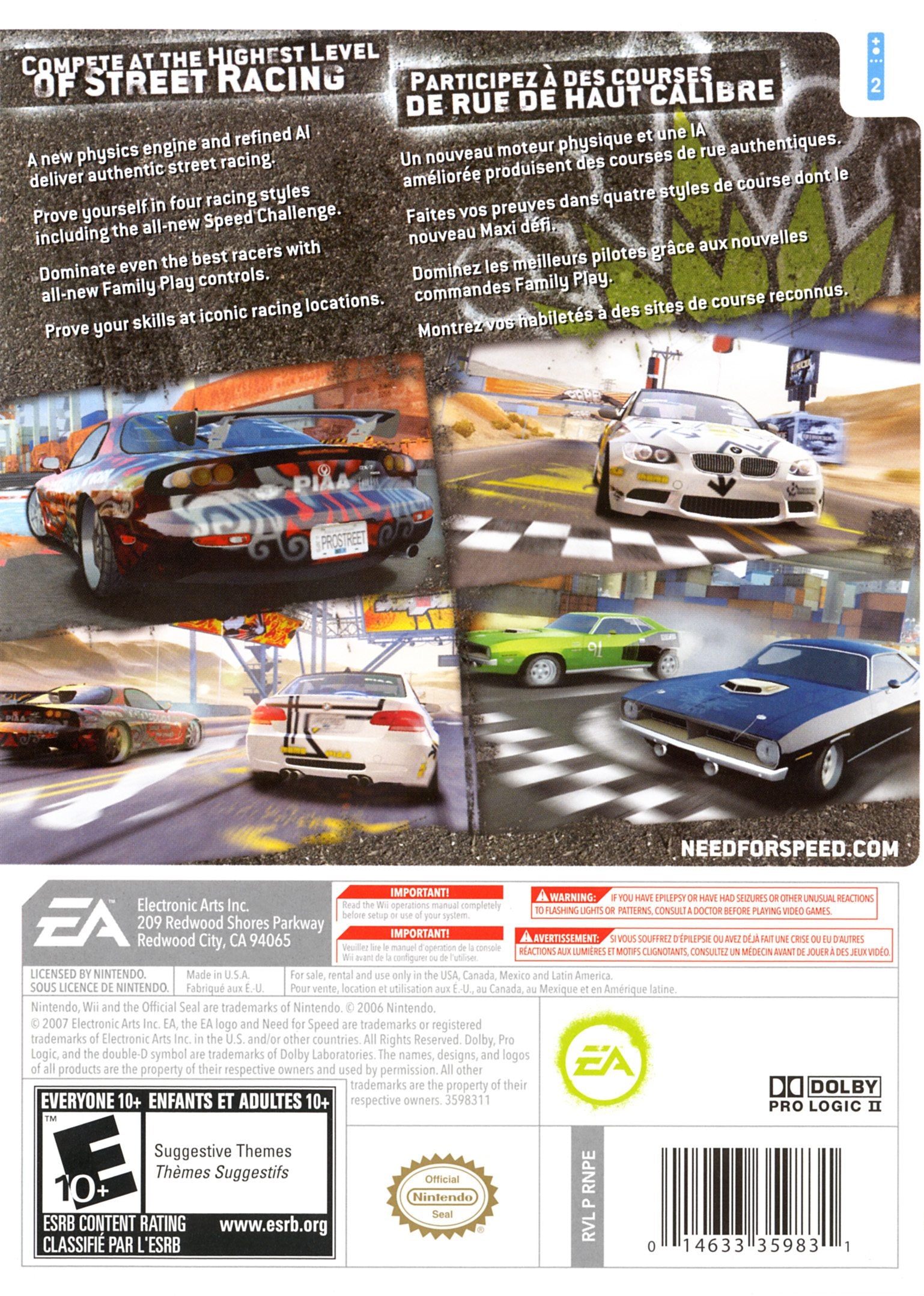 Need for Speed: Prostreet Wii - Video Game - Used - CaveGamers - Image 2