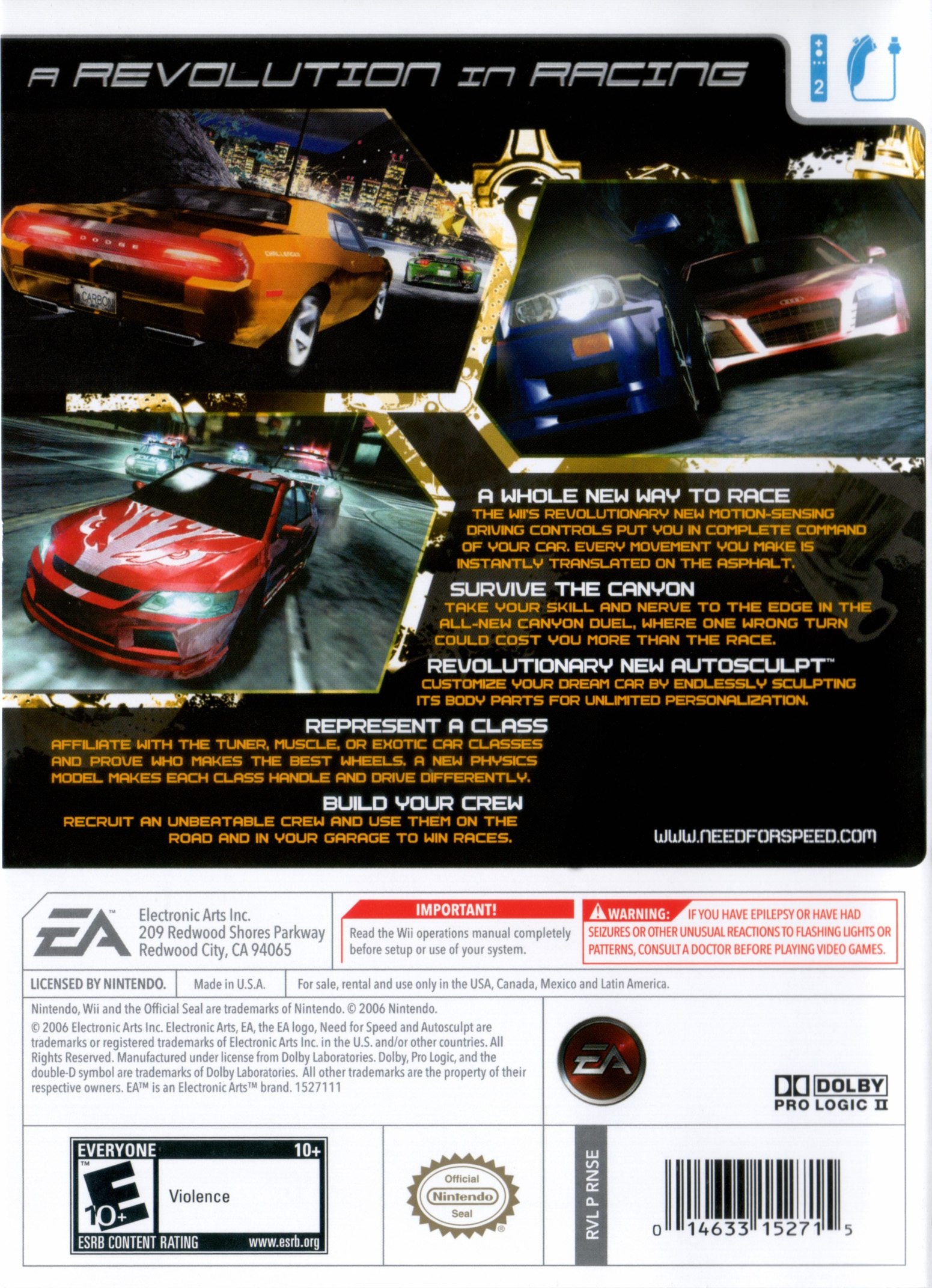 Need for Speed Carbon Wii - Video Game - Used - CaveGamers - Image 2