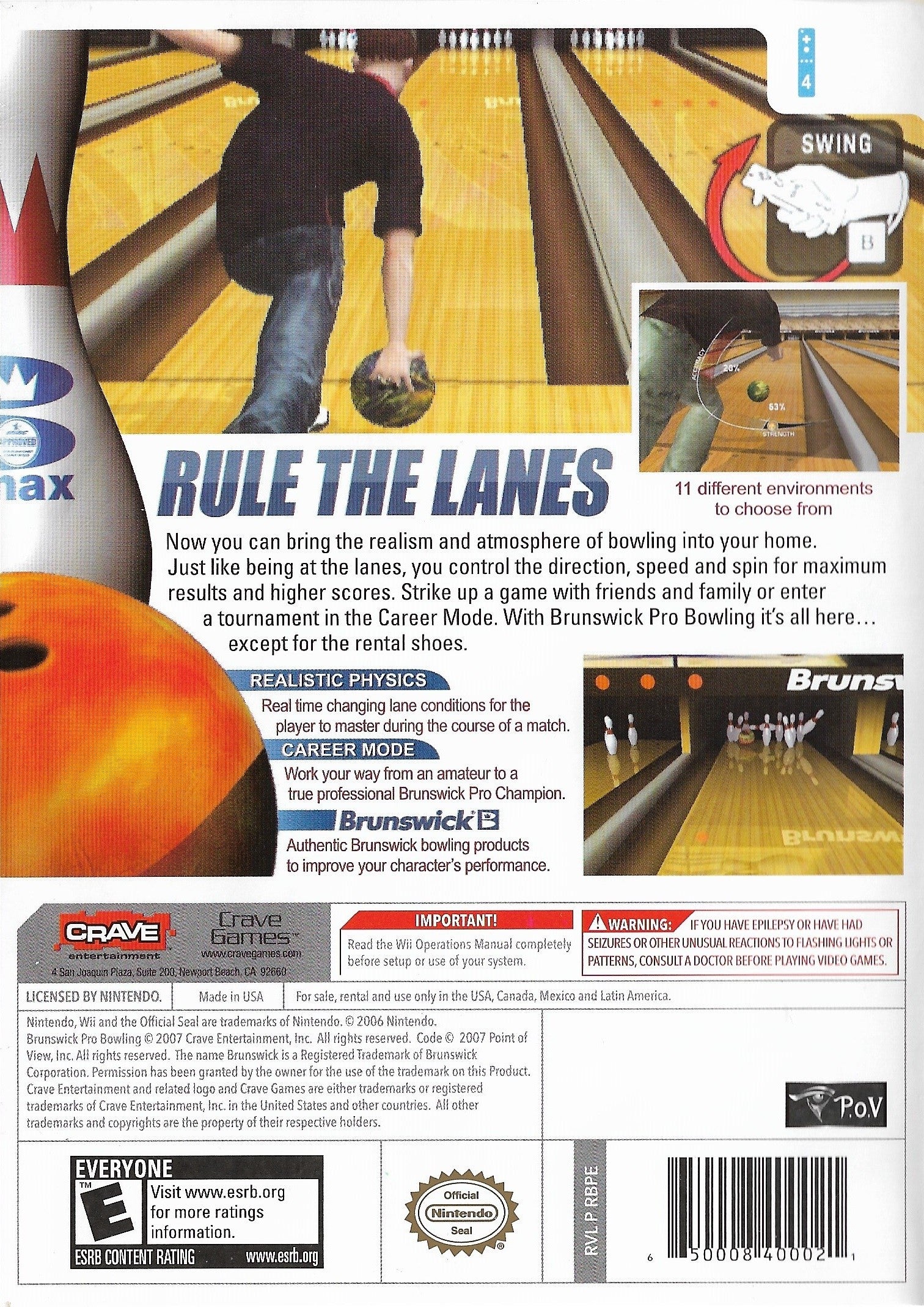Brunswick Pro Bowling Wii - Video Game - Used - CaveGamers - Image 2