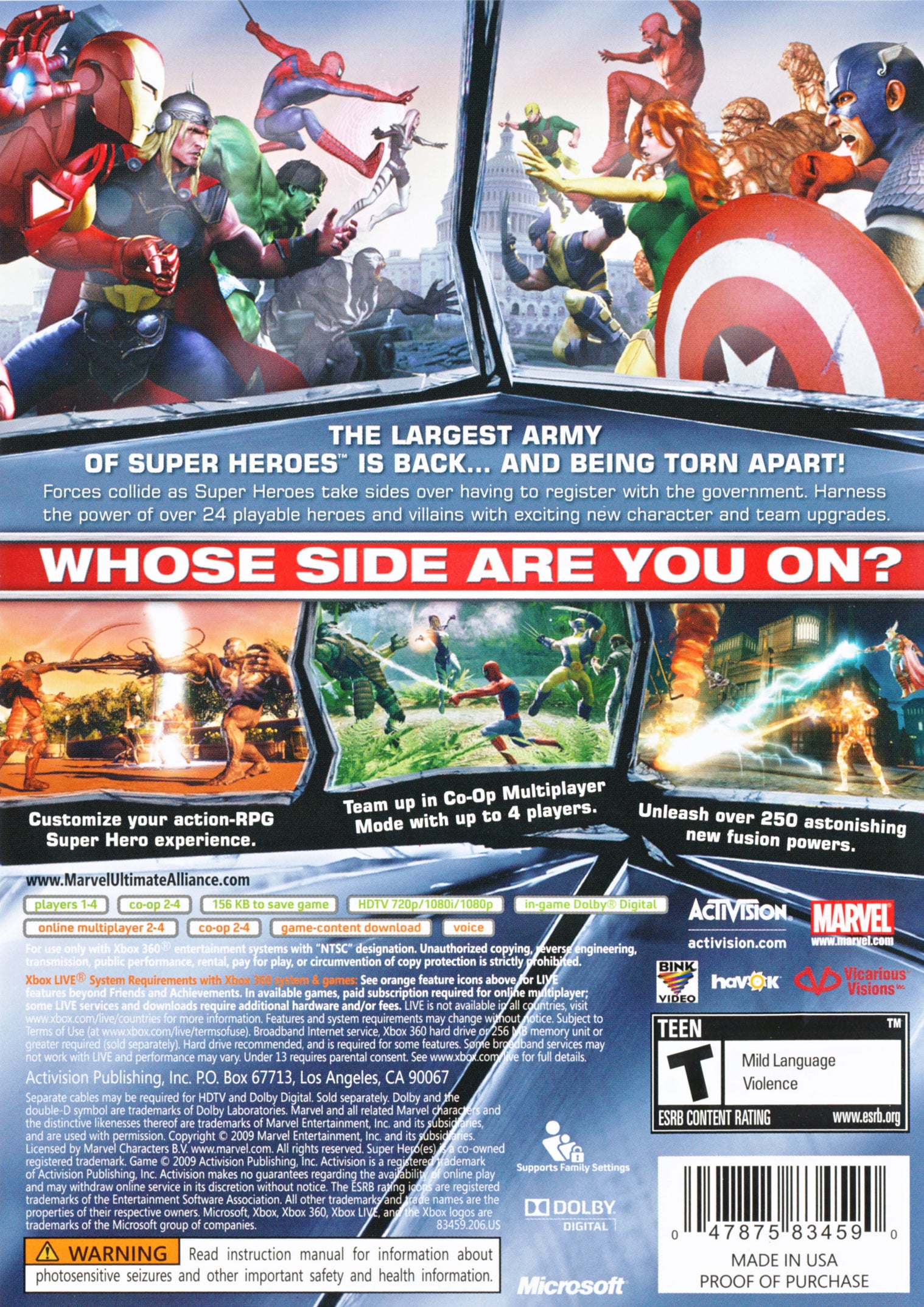 Marvel: Ultimate Alliance 2 Xbox 360 - Video Game - Used - CaveGamers - Image 2