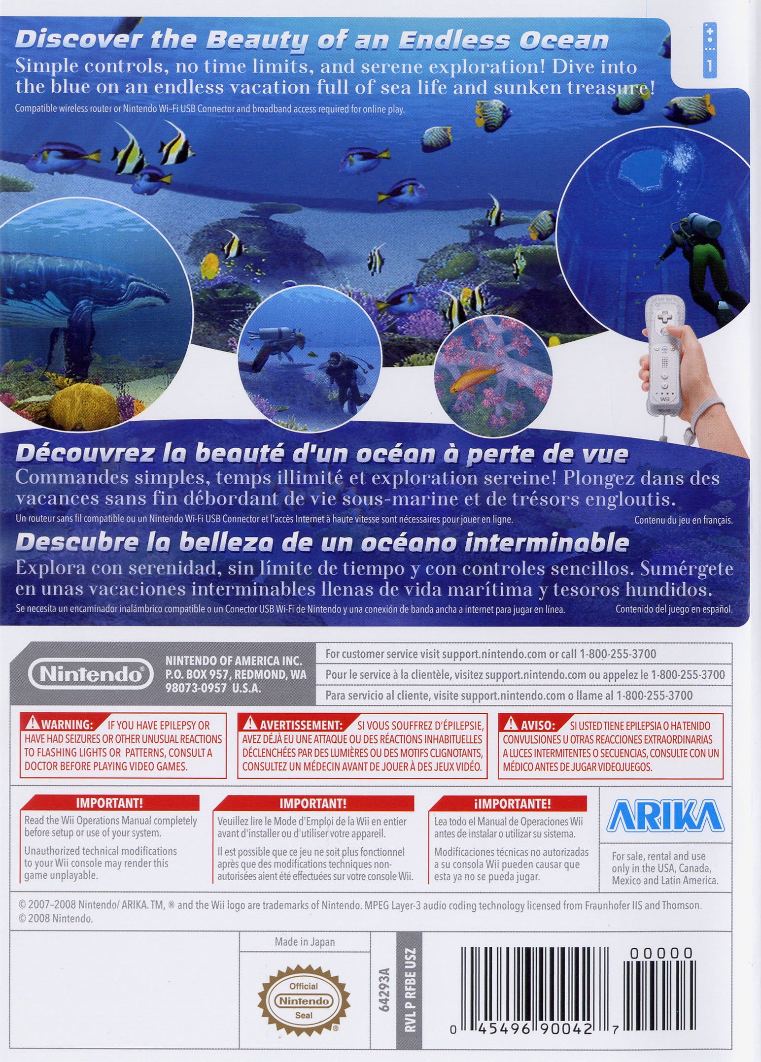 Endless Ocean Wii - Video Game - Used - CaveGamers - Image 2