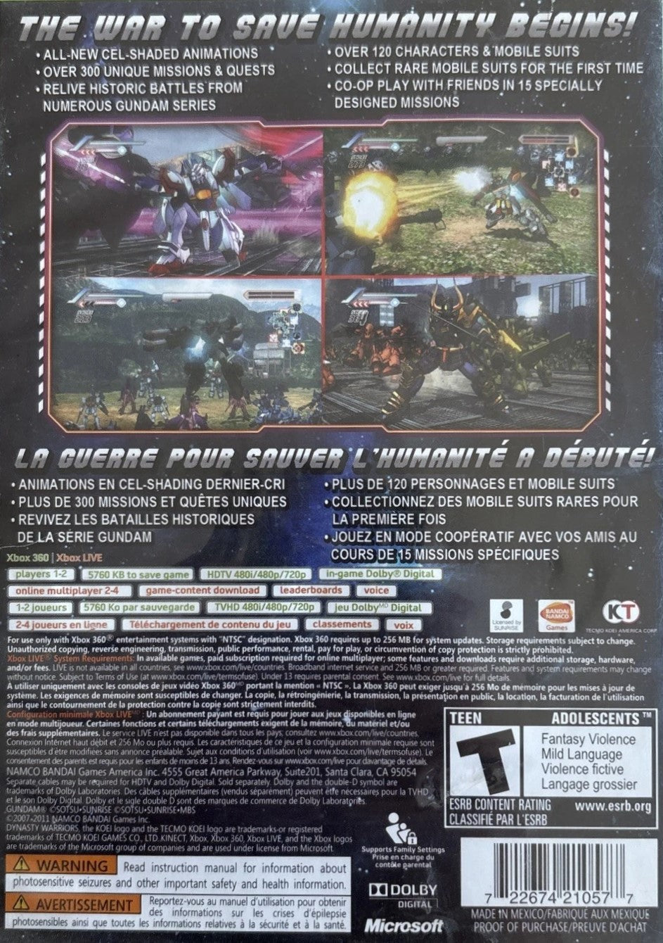 Dynasty Warriors: Gundam 3 Xbox 360 - Video Game - Used - CaveGamers - Image 2