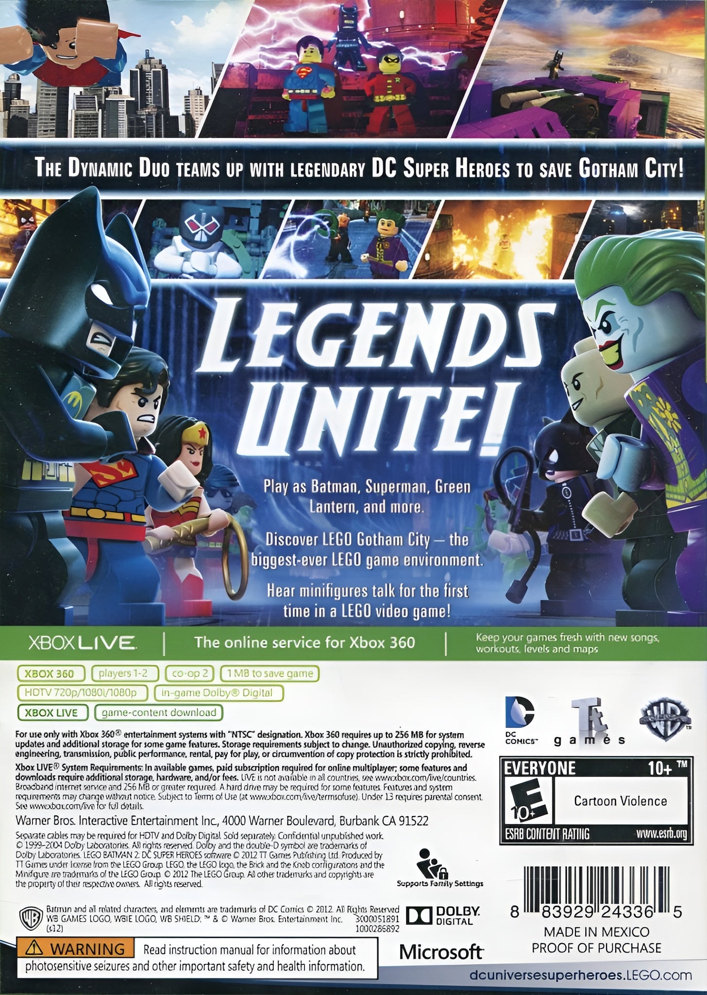 LEGO Batman 2: DC Super Heroes Xbox 360 - Video Game - Used - CaveGamers - Image 2