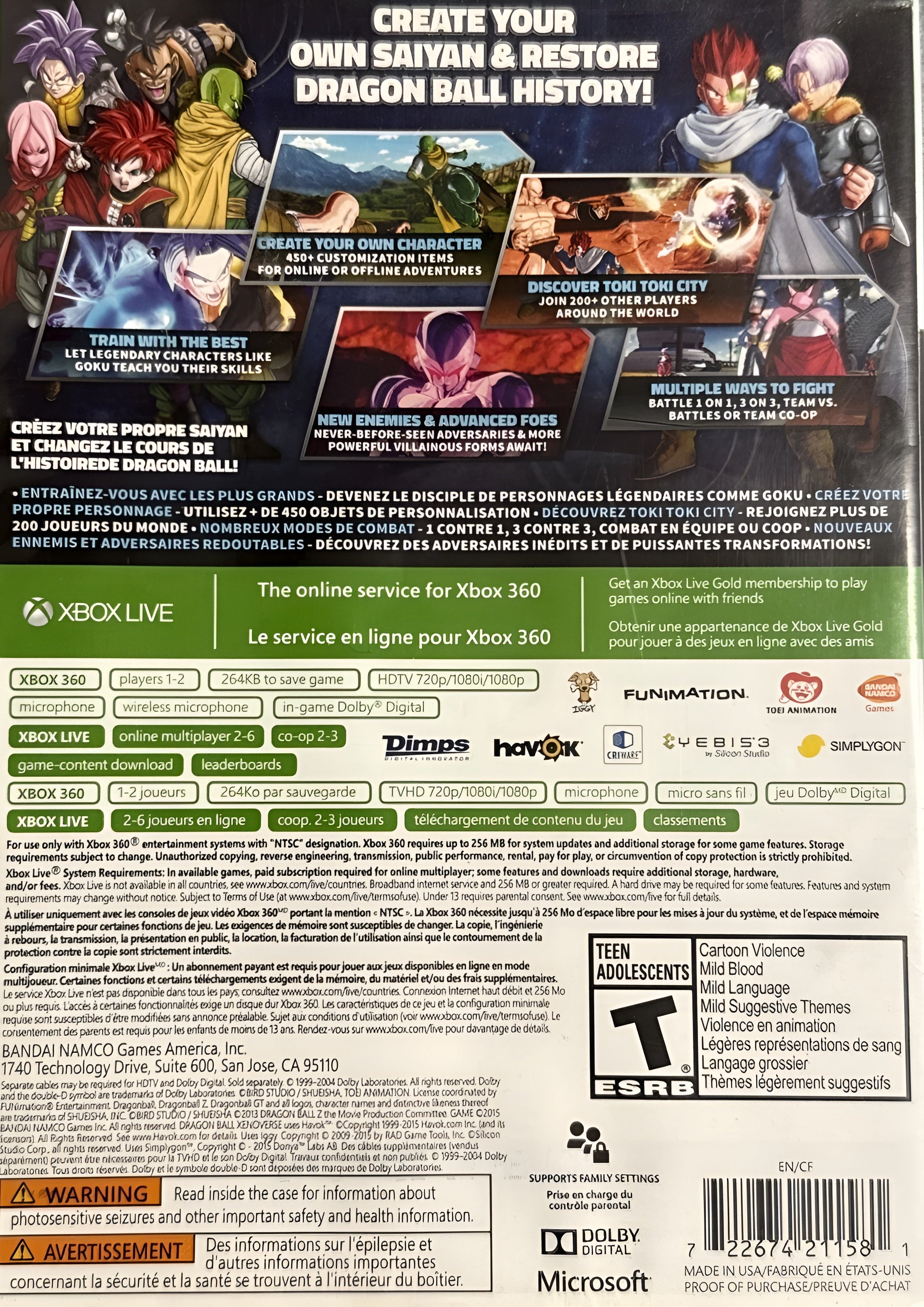 Dragon Ball Xenoverse Xbox 360 - Video Game - Used - CaveGamers - Image 2
