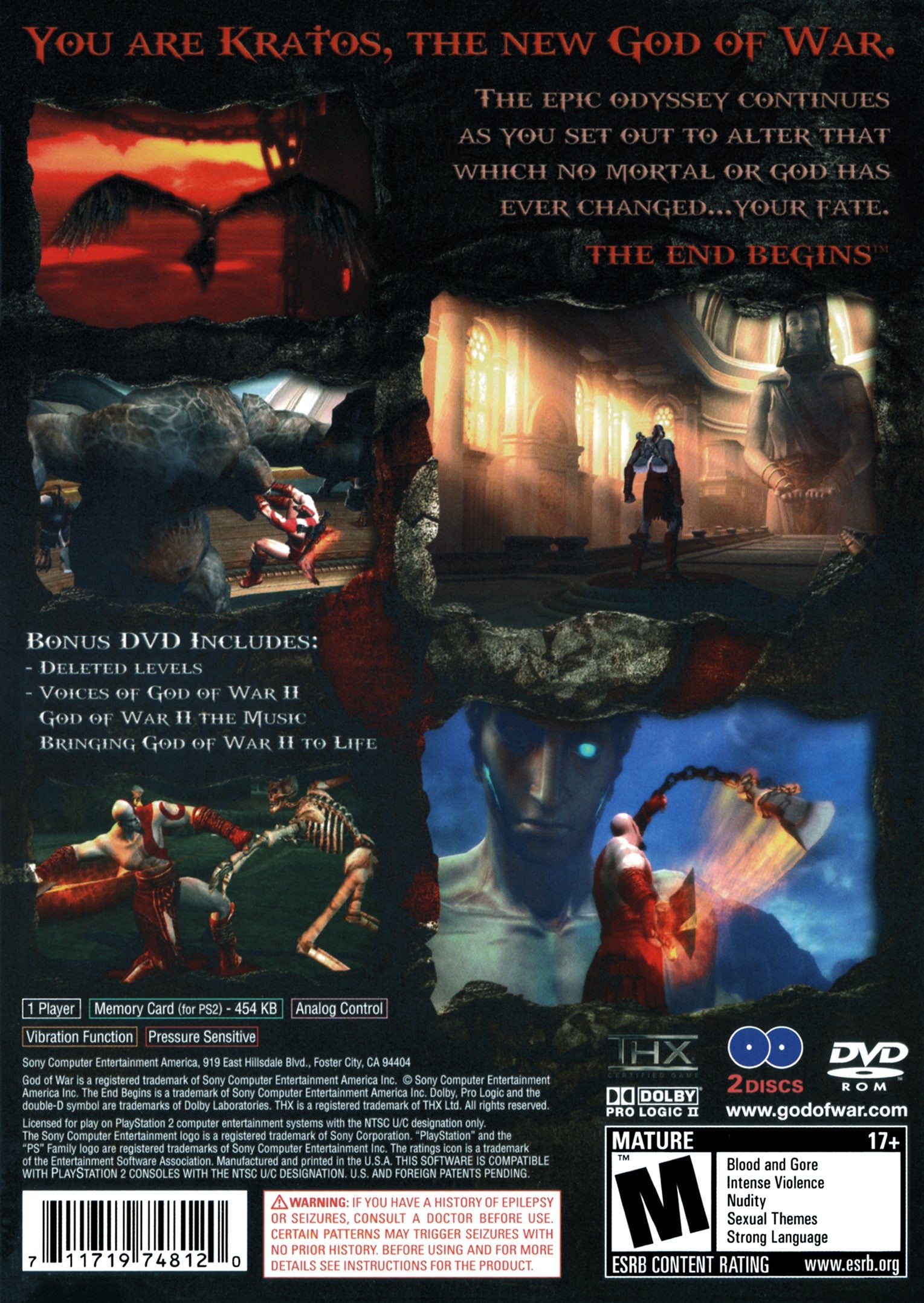 God of War 2 PS2 - Video Game - Used - CaveGamers - Image 2