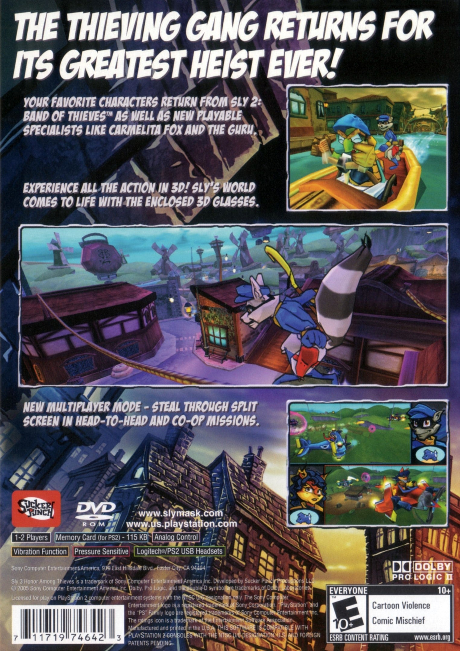 Sly 3 Honor Among Thieves PS2 - Video Game - Used - CaveGamers - Image 2