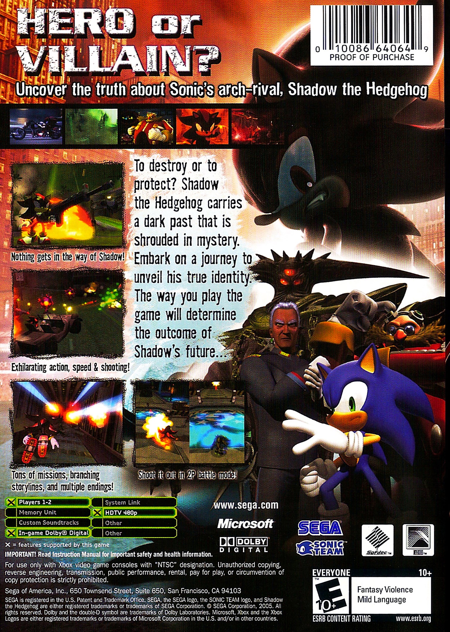 Shadow The Hedgehog Xbox - Video Game - Used - CaveGamers - Image 2