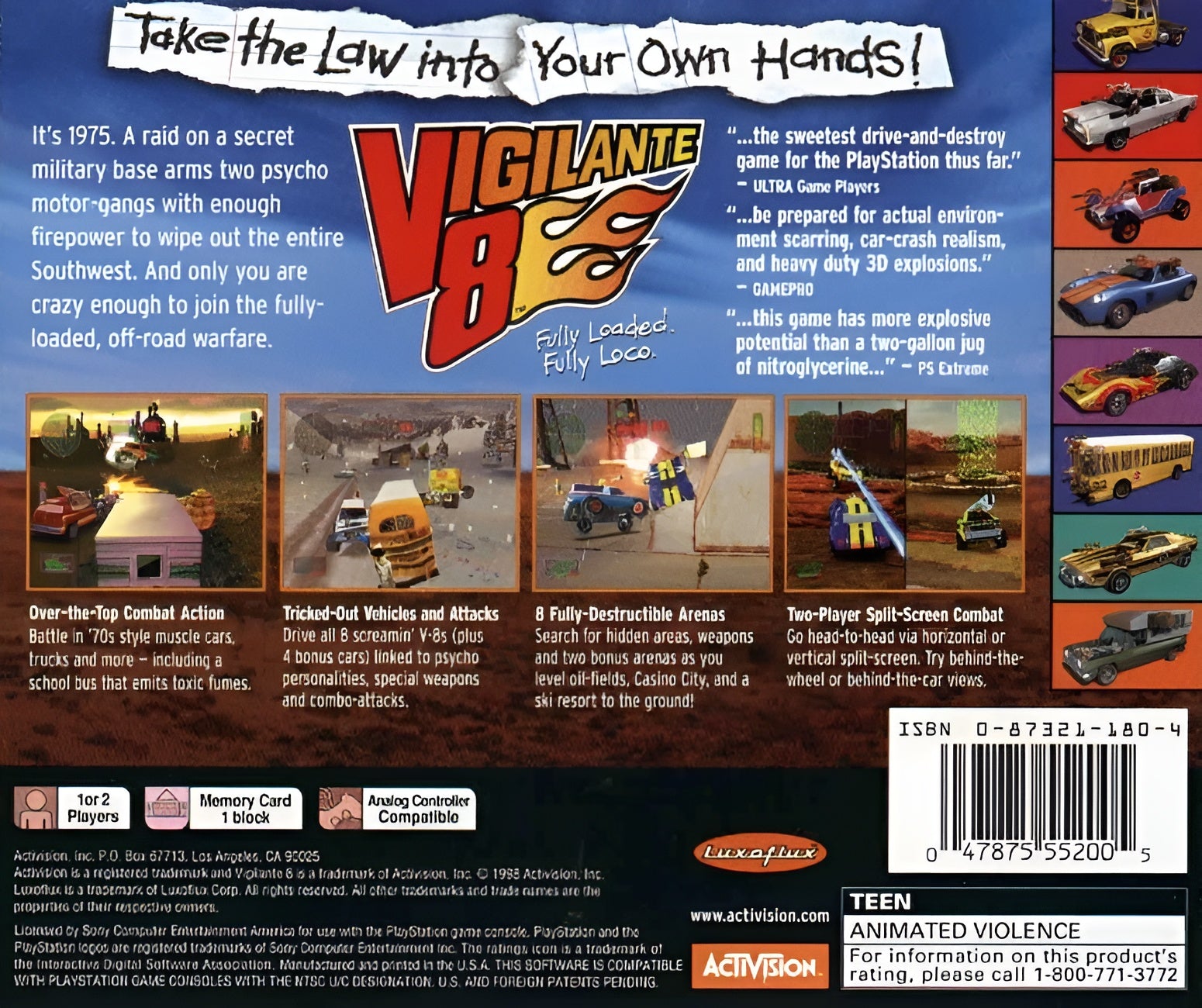 Vigilante 8 Playstation - Video Game - Used - CaveGamers - Image 2