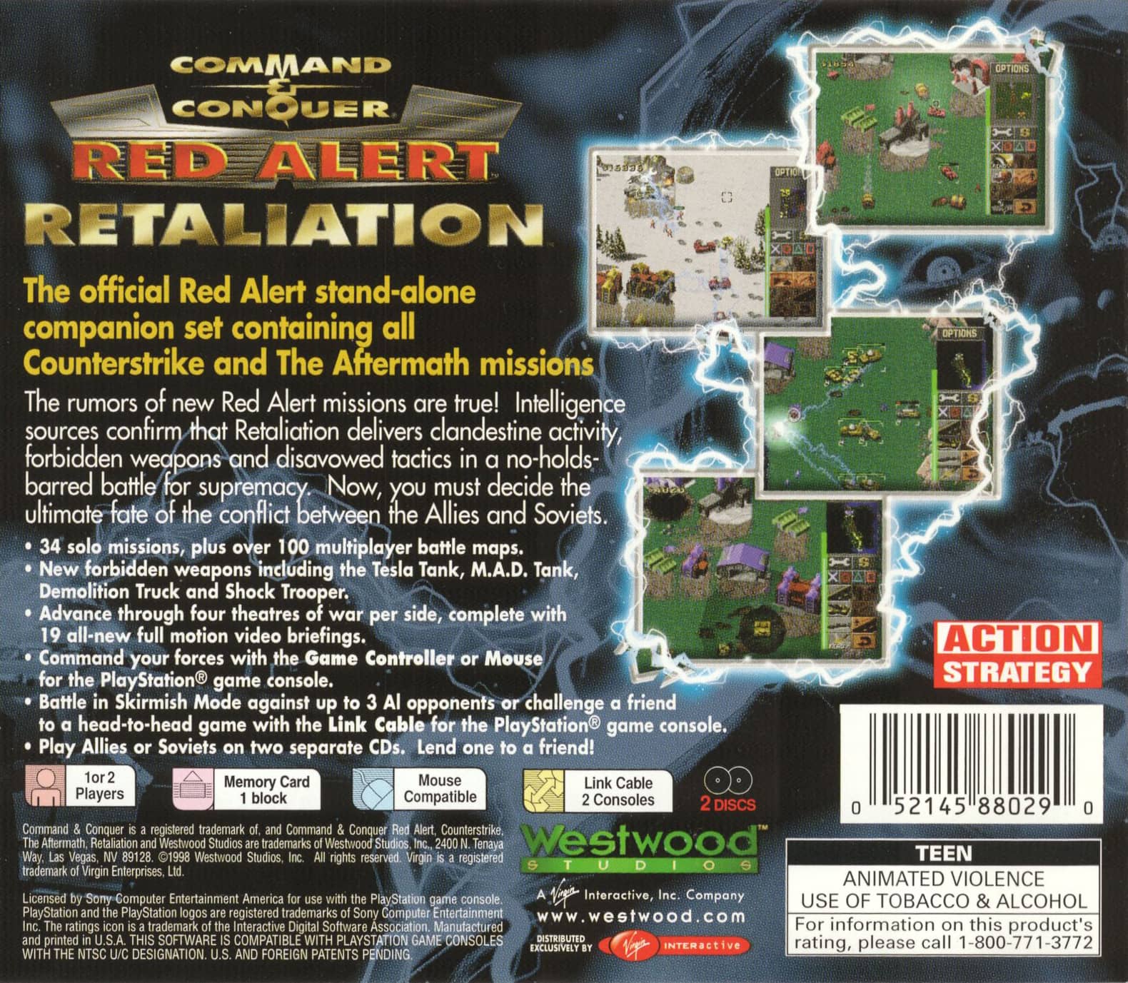 Command & Conquer: Red Alert Retaliation [2 Discs] Playstation - Video Game - Used - CaveGamers - Image 2