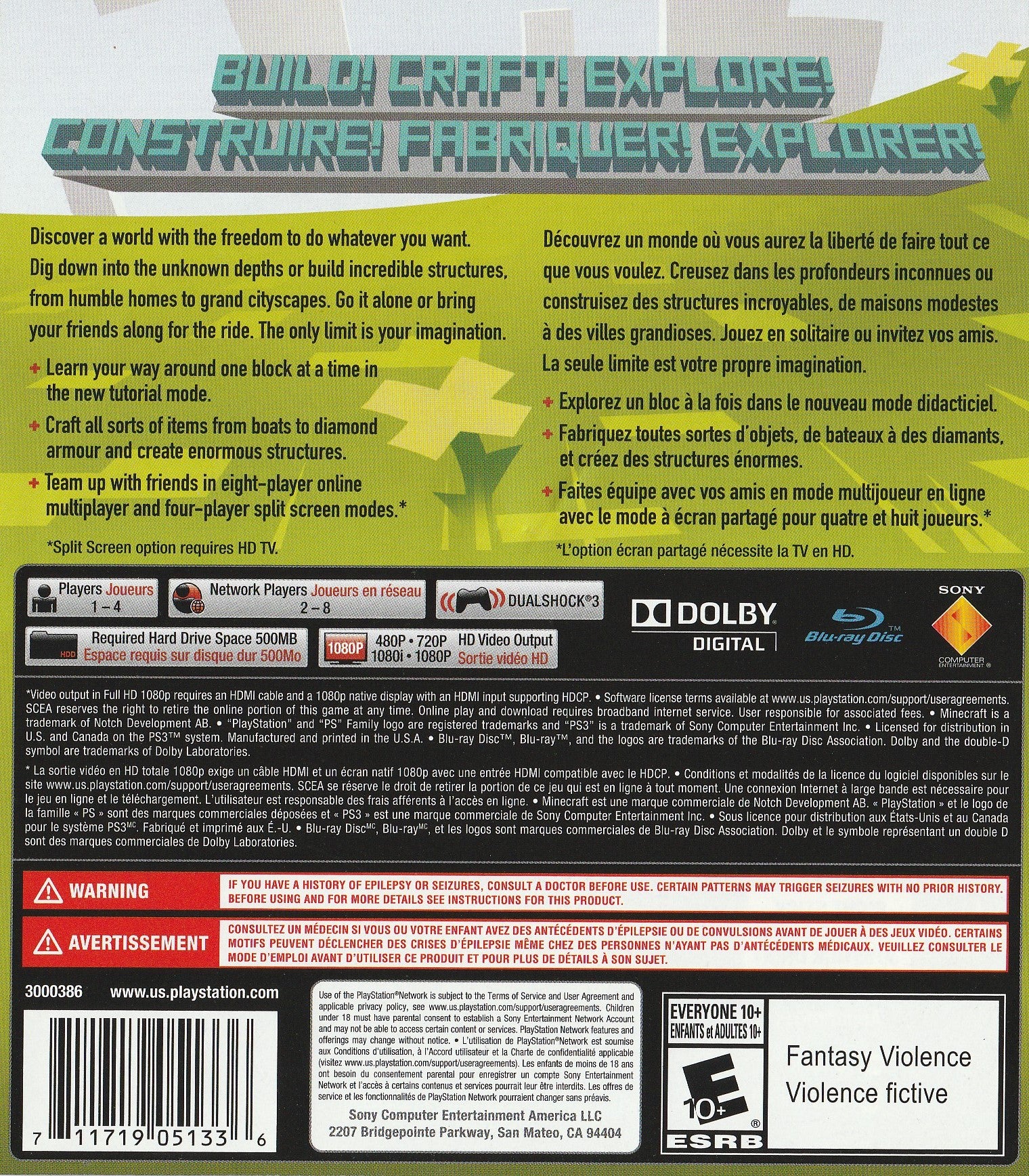 Minecraft PS3 - Video Game - Used - CaveGamers - Image 2