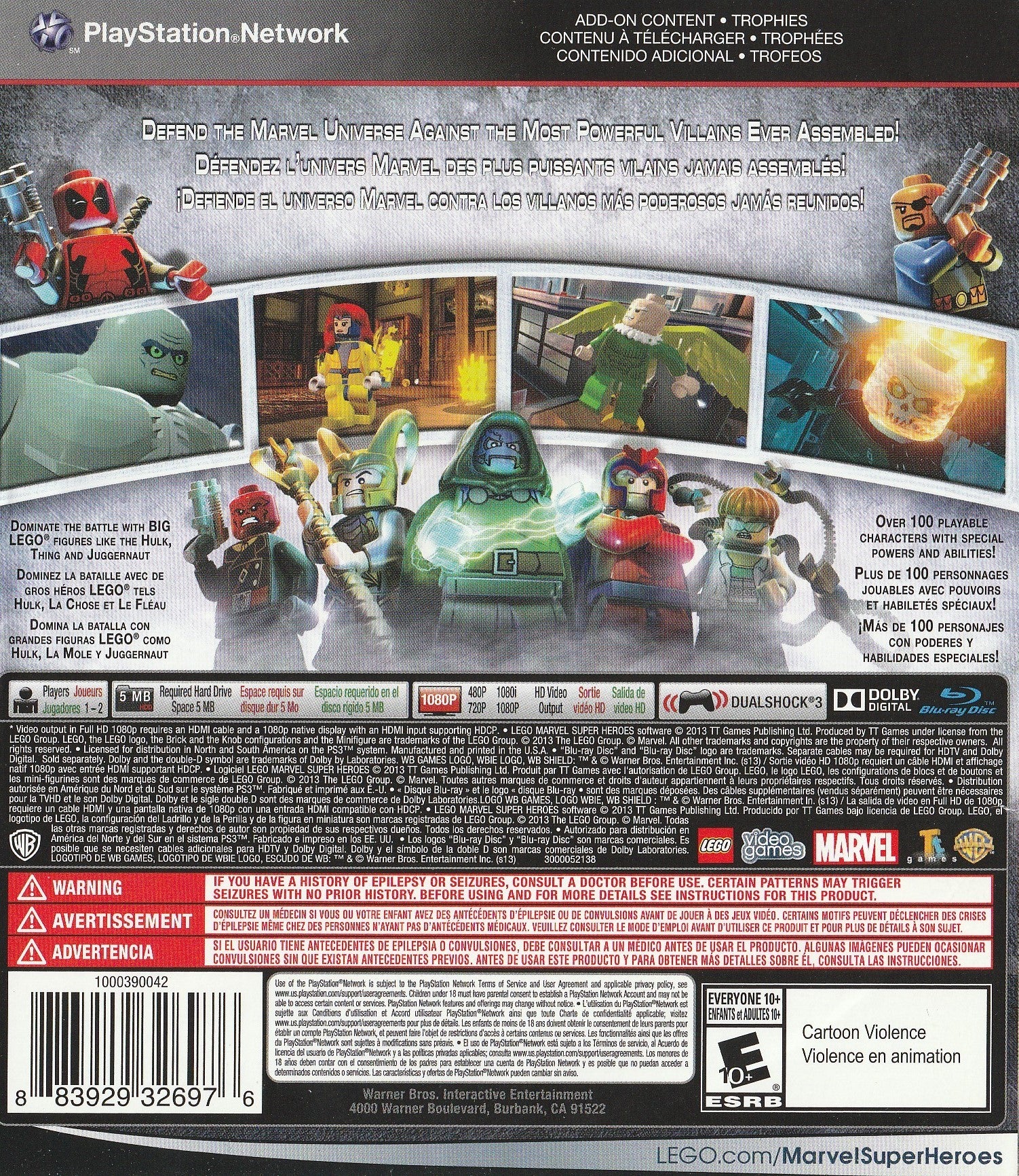 Lego: Marvel Super Heroes PS3 - Video Game - Used - CaveGamers - Image 2