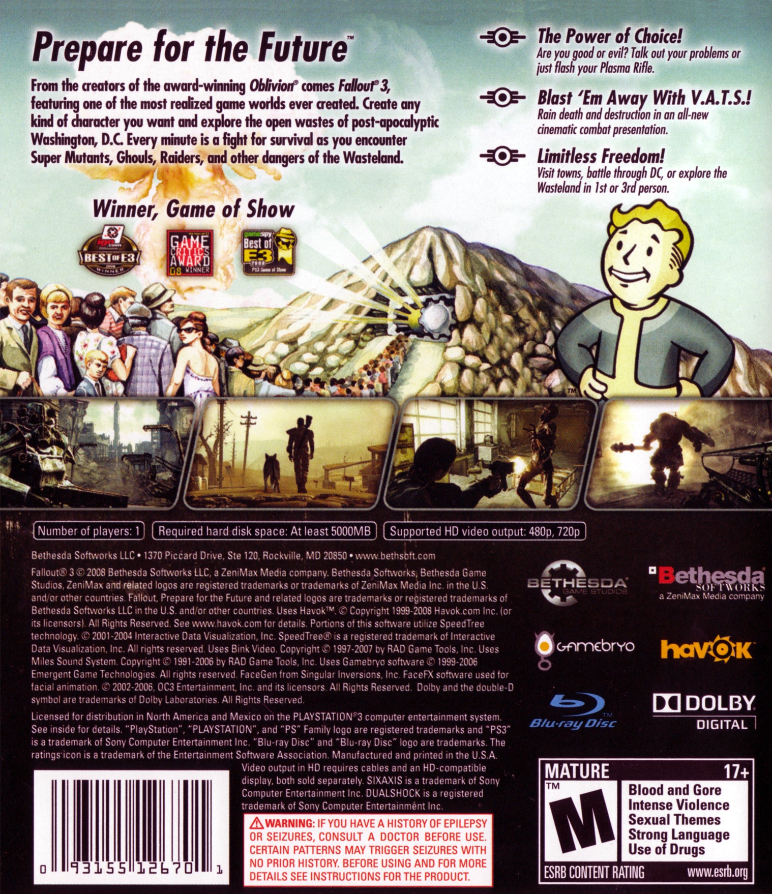 Fallout 3 PS3 - Video Game - Used - CaveGamers - Image 2