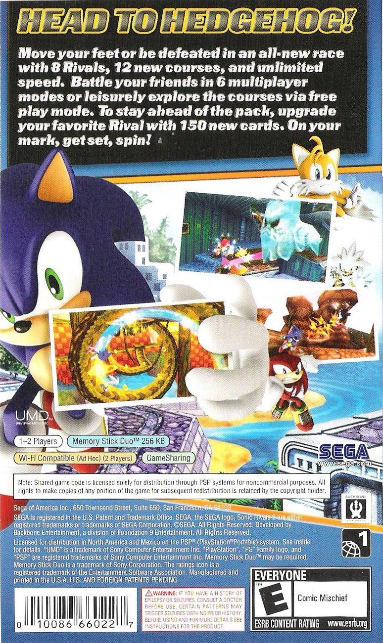 Sonic Rivals 2 PSP - Video Game - Used - CaveGamers - Image 2