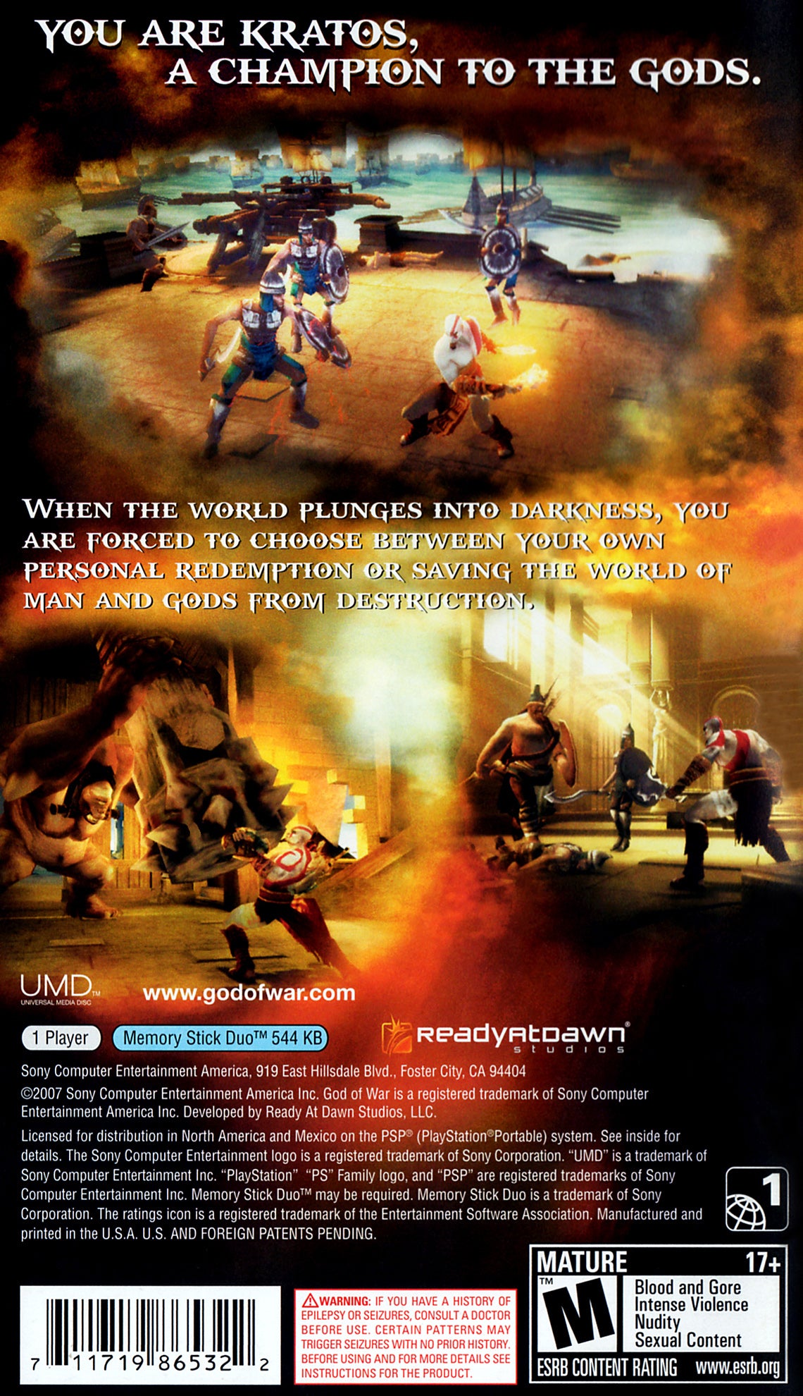 God of War Chains of Olympus PSP - Video Game - Used - CaveGamers - Image 2