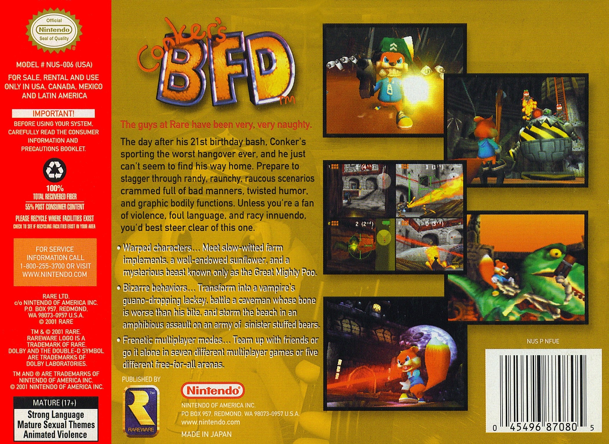 Conker's Bad Fur Day N64 - Video Game - Used - CaveGamers - Image 2