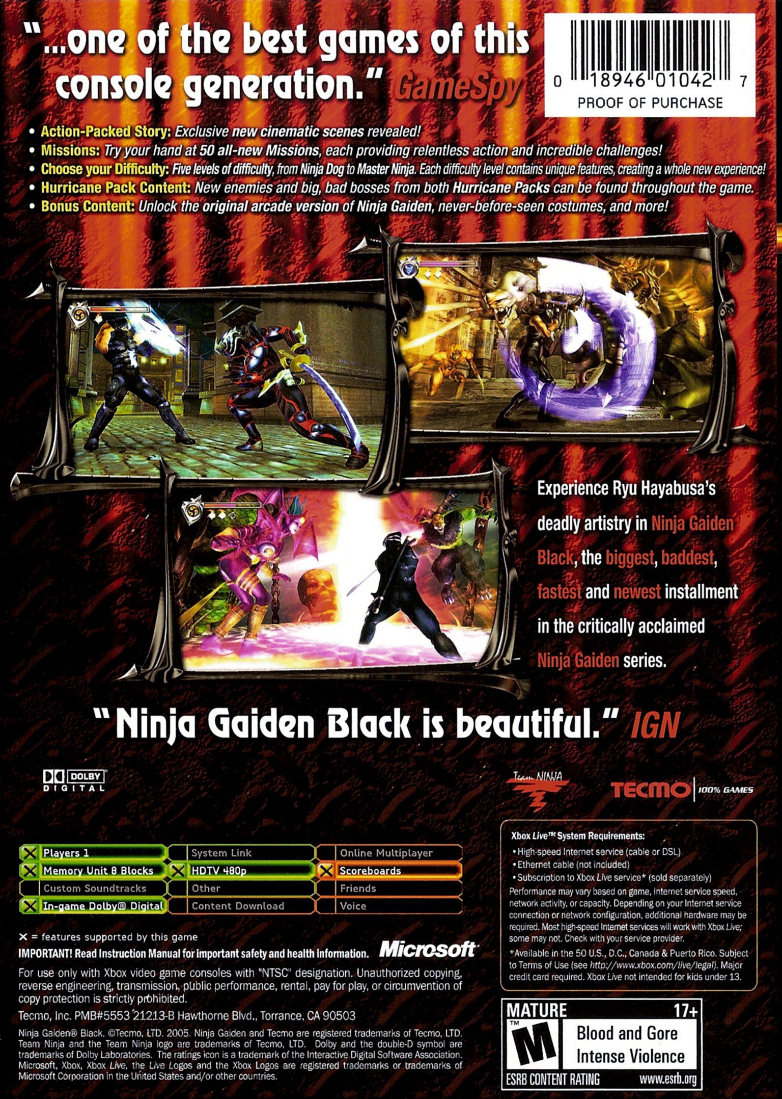 Ninja Gaiden Black Xbox - Video Game - Used - CaveGamers - Image 2