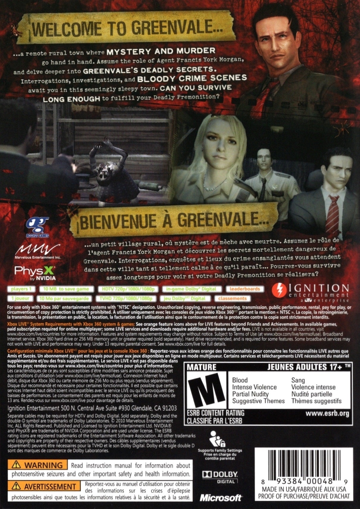 Deadly Premonition Xbox 360 - Video Game - Used - CaveGamers - Image 2