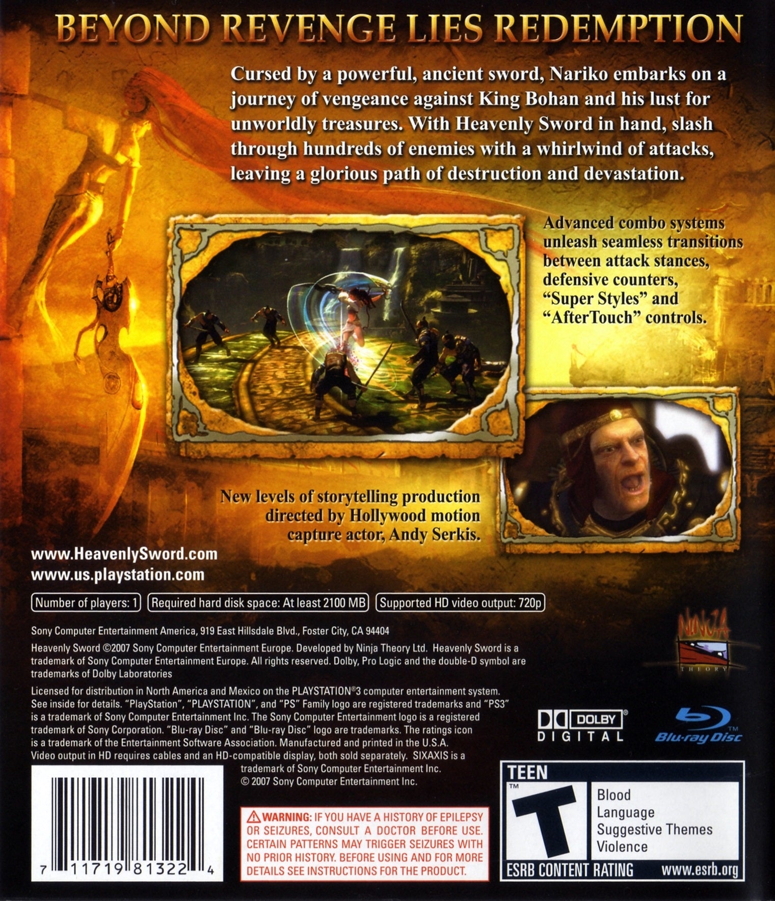 Heavenly Sword PS3 - Video Game - Used - CaveGamers - Image 2