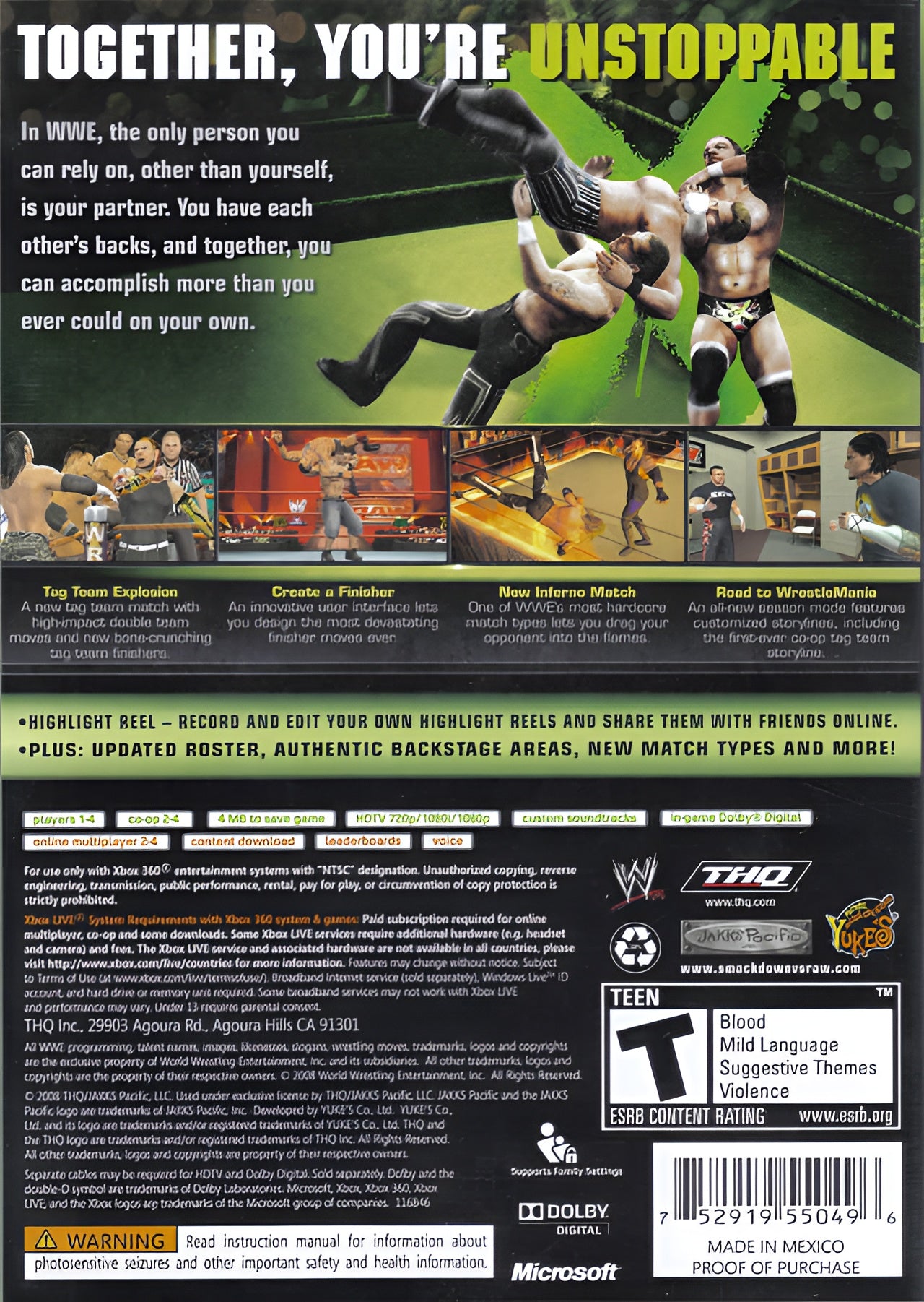 WWE Smackdown vs Raw 2009 Xbox 360 - Video Game - Used - CaveGamers - Image 2