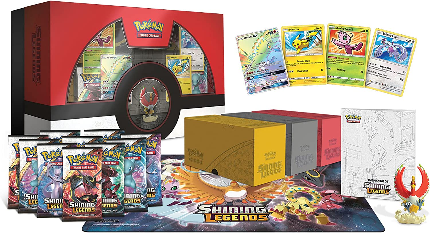 Pokemon TCG: Shining Legends Super Premium Ho-Oh Collection Box - Trading Card - New - CaveGamers - Image 2