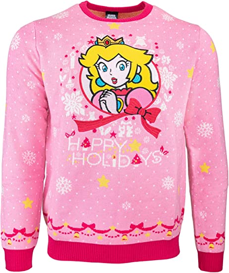 Nintendo Princess Peach Jumper / Ugly Christmas Sweater - 2XS - Apparel - New - CaveGamers
