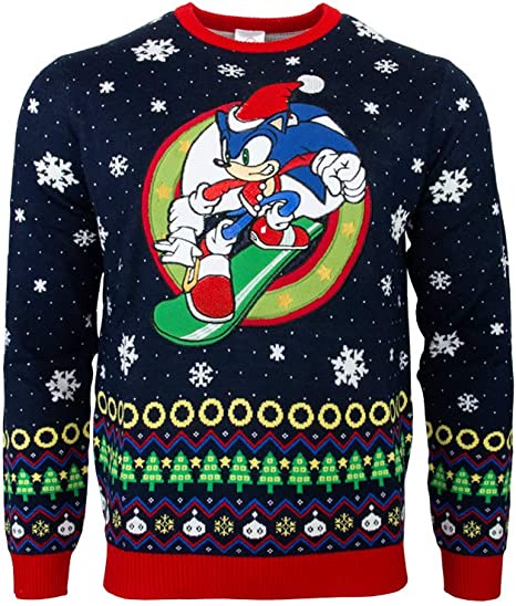 Sonic the Hedgehog Snowboard Jumper / Ugly Christmas Sweater - XL - Apparel - New - CaveGamers