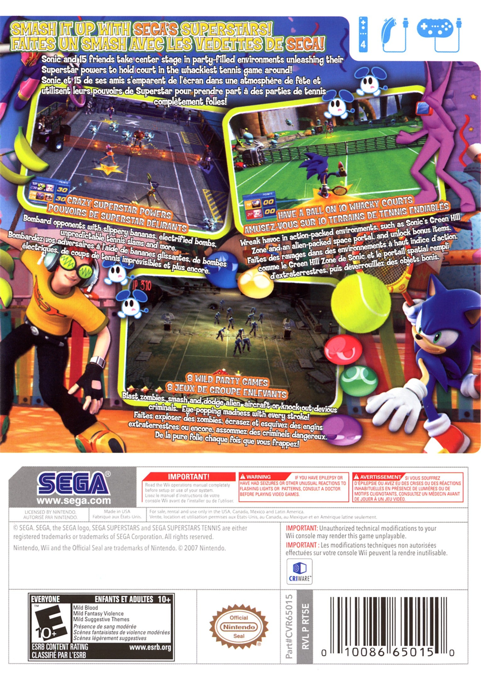 Sega Superstars Tennis Wii - Video Game - Used - CaveGamers - Image 2