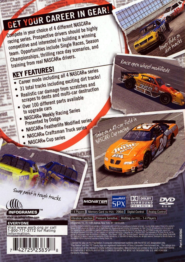 NASCAR Dirt to Daytona PS2 - Video Game - Used - CaveGamers - Image 2
