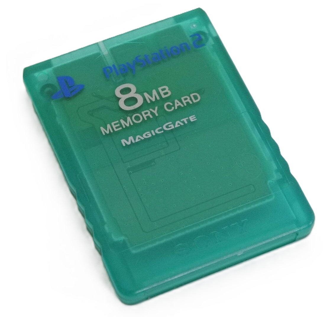 PlayStation 2 8MB Memory Card - Emerald Green PS2 - Video Game Accessory - Used - CaveGamers