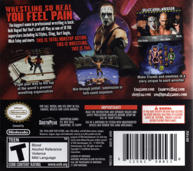 TNA Impact: Cross the Line DS - Video Game - Used - CaveGamers - Image 2