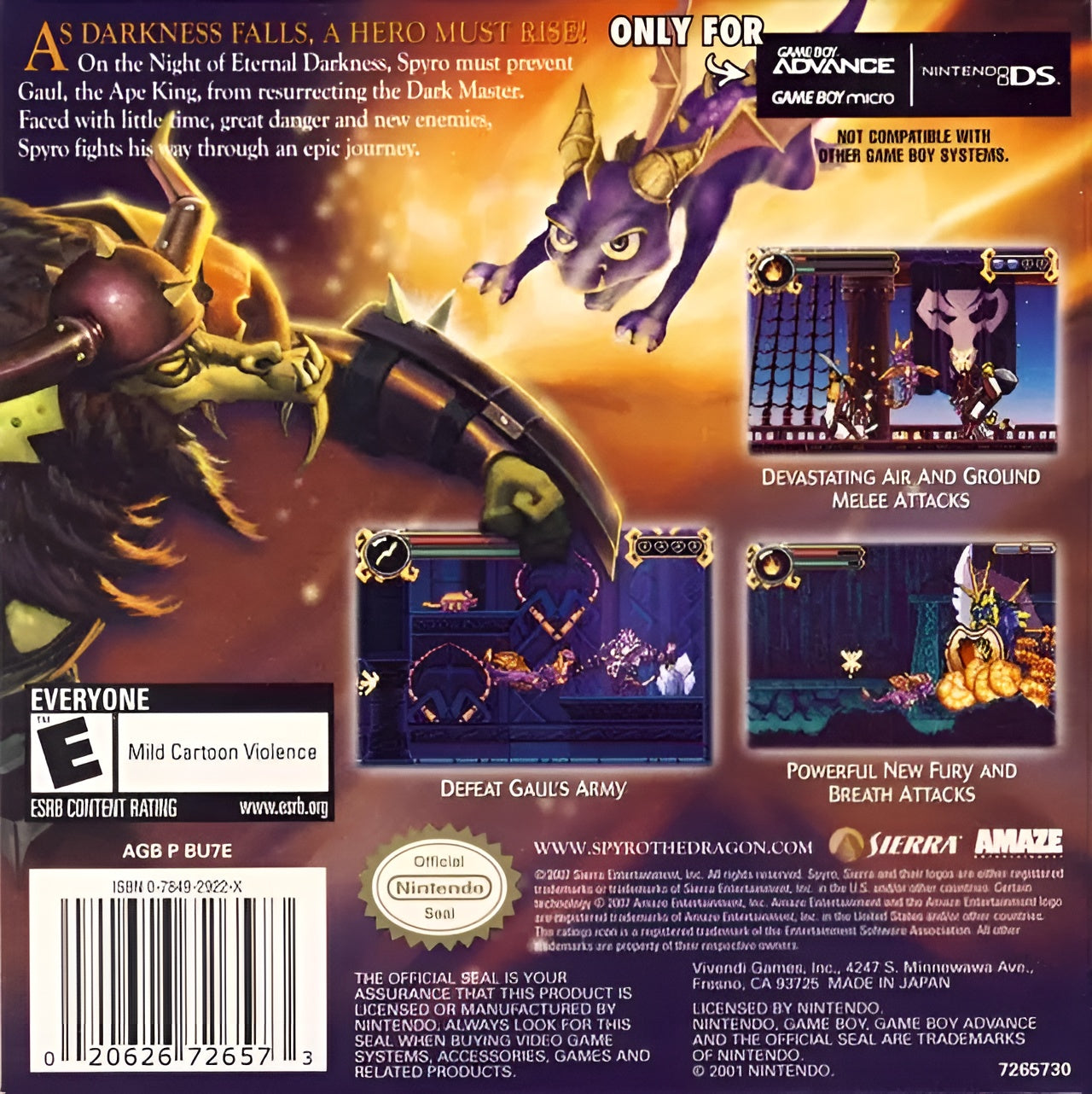 The Legend of Spyro: The Eternal Night Game Boy Advance - Video Game - Used - CaveGamers - Image 2