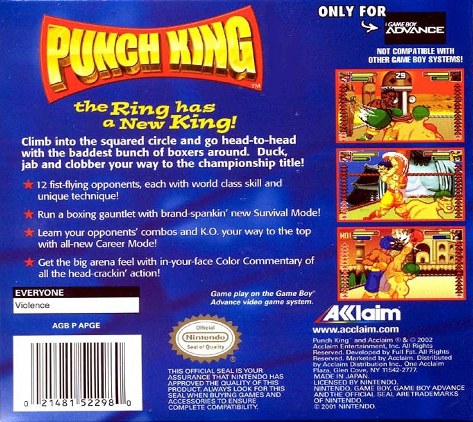 Punch King Game Boy Advance - Video Game - Used - CaveGamers - Image 2