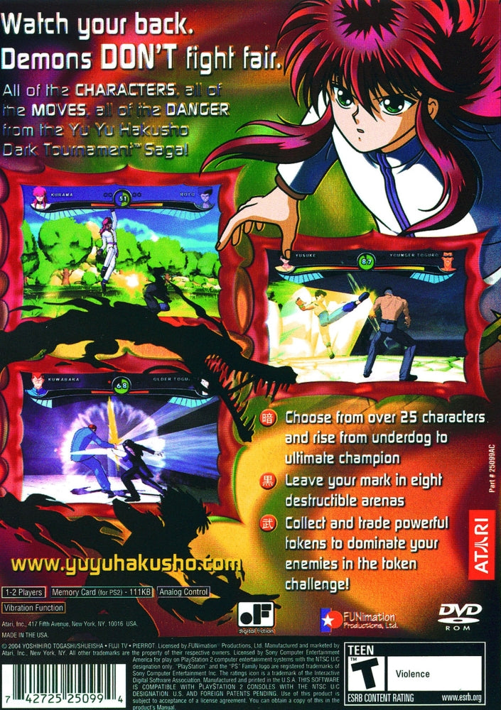 Yu Yu Hakusho Dark Tournament PS2 - Video Game - Used - CaveGamers - Image 2
