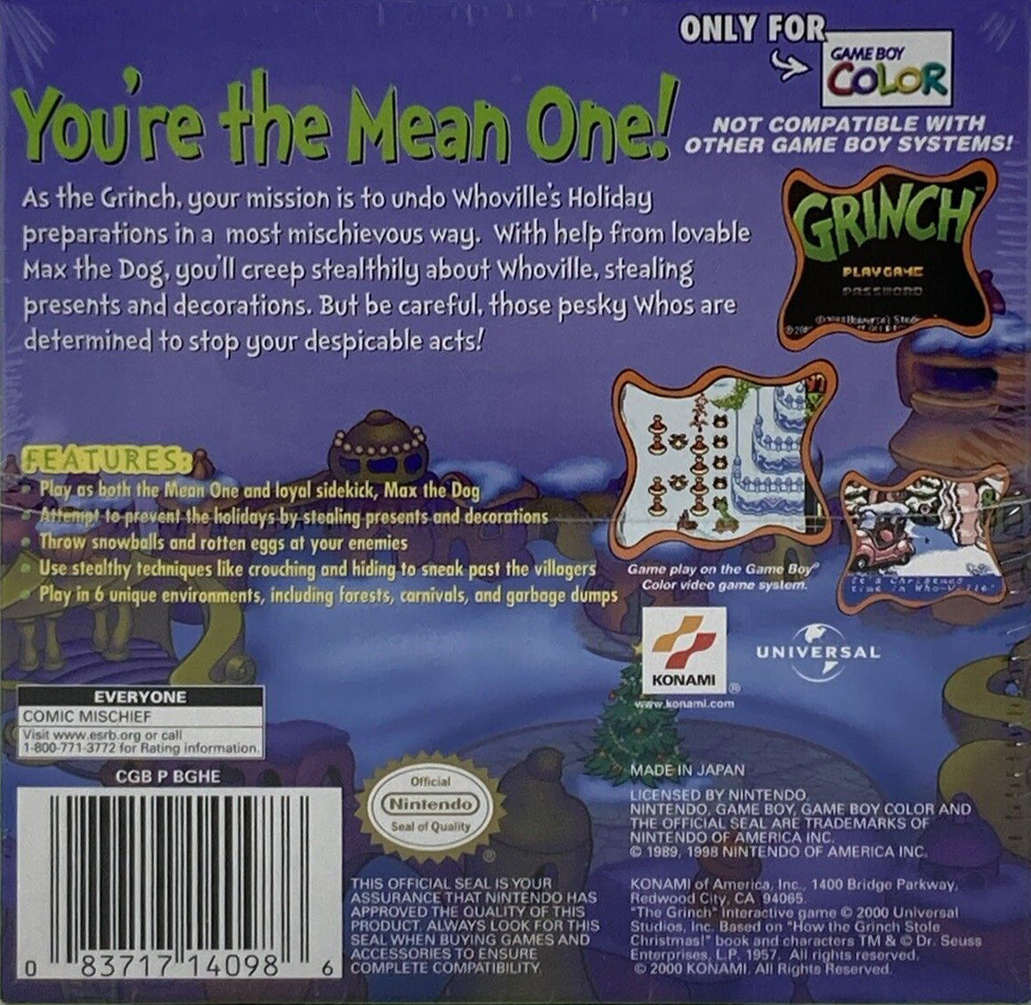 The Grinch Game Boy Color - Video Game - Used - CaveGamers - Image 2