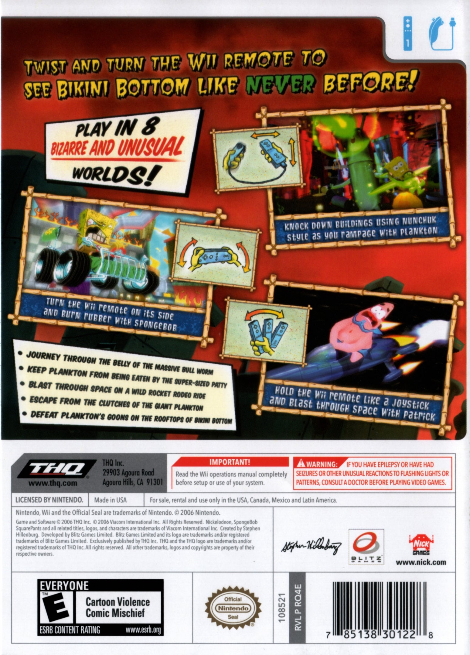 SpongeBob SquarePants: The Creature from the Krusty Krab for Nintendo Wii - Video Game - Used - CaveGamers - Image 2