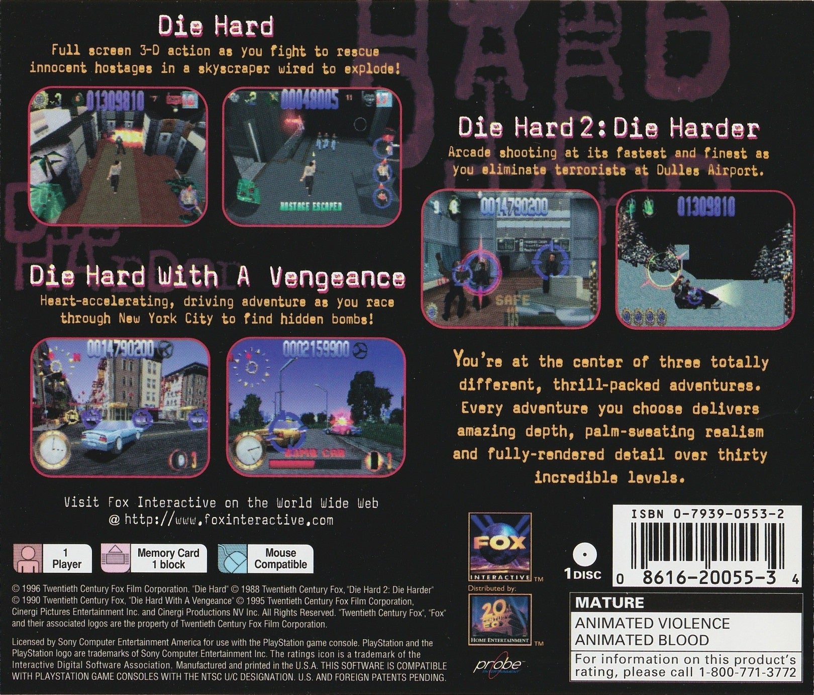 Die Hard Trilogy Playstation - Video Game - Used - CaveGamers - Image 2