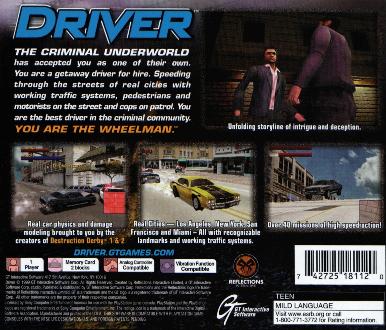 Driver Playstation - Video Game - Used - CaveGamers - Image 2