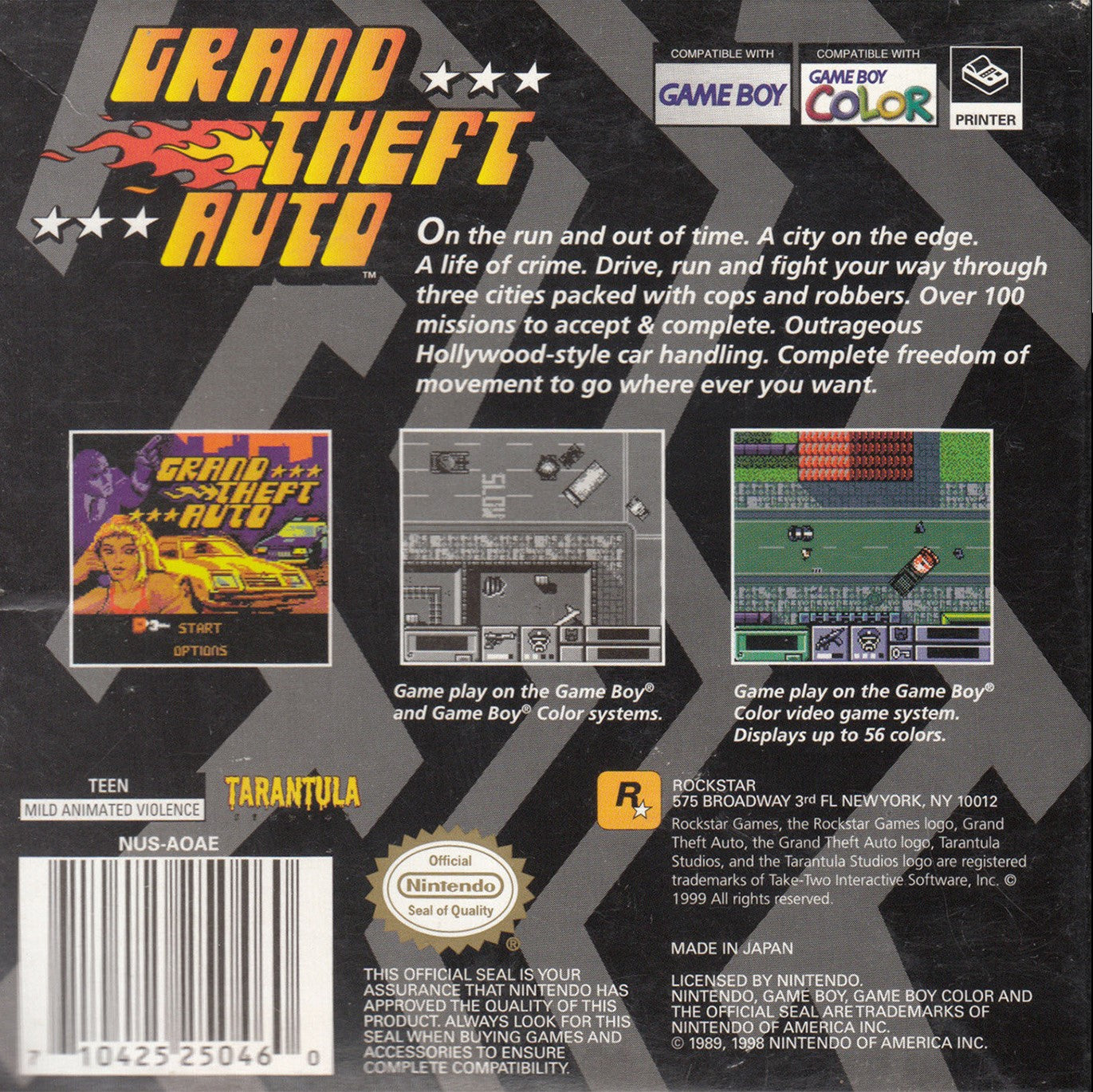 Grand Theft Auto Game Boy Color - Video Game - Used - CaveGamers - Image 2